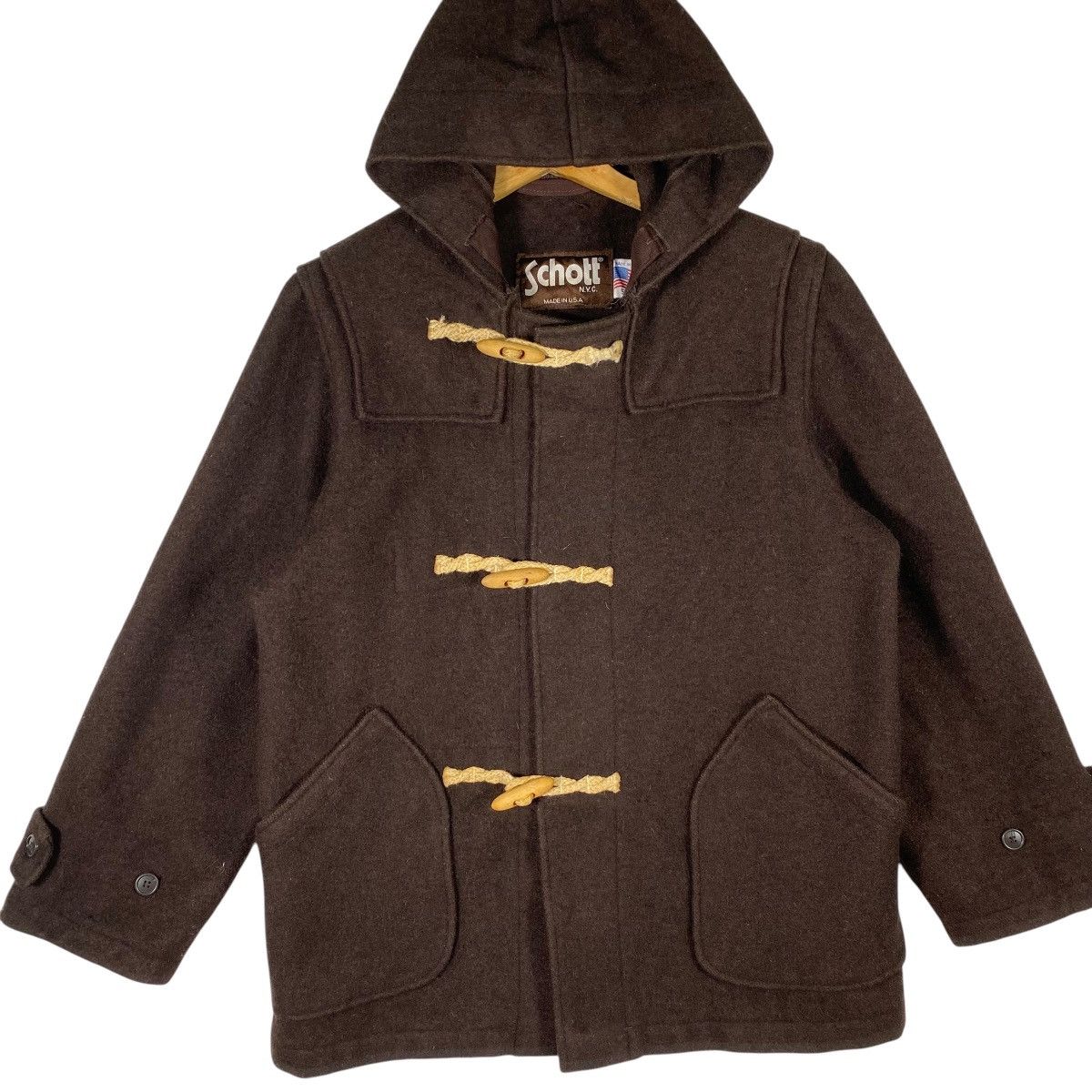 Schott Vintage Schott Duffle Coat Jacket S Size Brown Colour Size US S / EU 44-46 / 1 - 4 Thumbnail