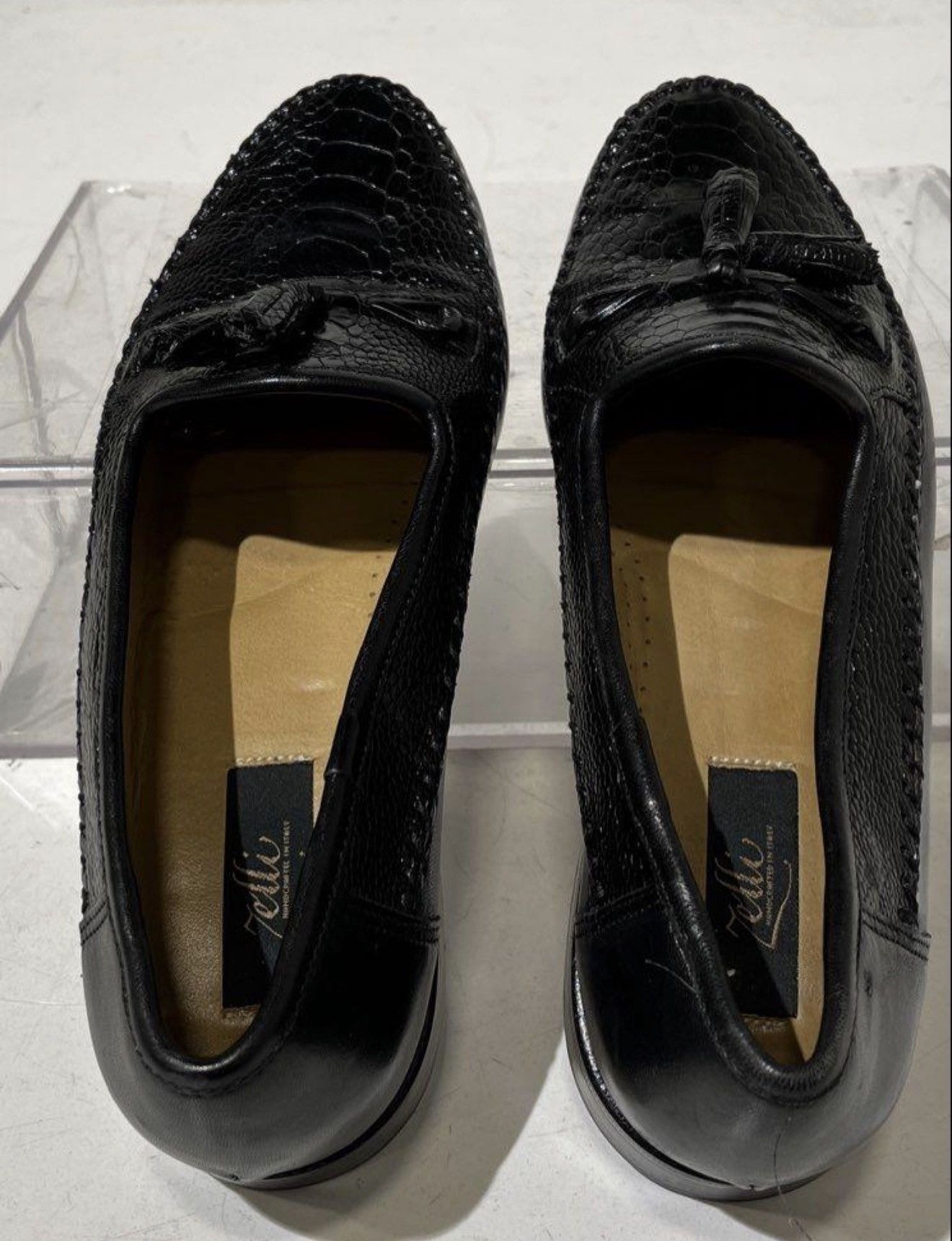 Zelli Genuine Ostrich Leather Tassel Loafers Made in Italy Size 9M Size US 9 / EU 42 - 2 Thumbnail