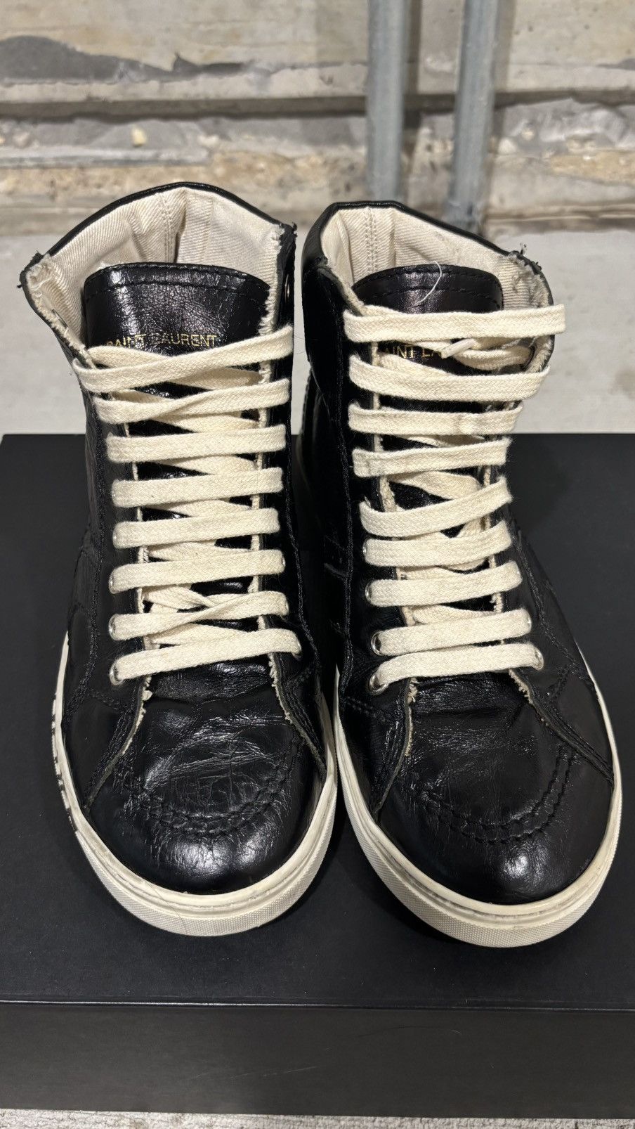Saint Laurent Paris Saint Laurent Paris “Smoking Forever” High Top Sneaker Size US 5.5 / EU 38 - 2 Thumbnail