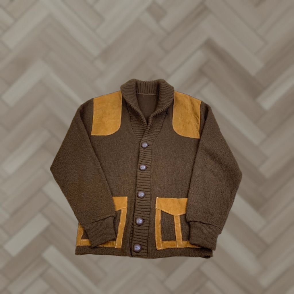 Vintage VINTAGE Shawl Sweater Men S Brown 70s 60s Casual Button Pockets 12966 Size US S / EU 44-46 / 1 - 1 Thumbnail