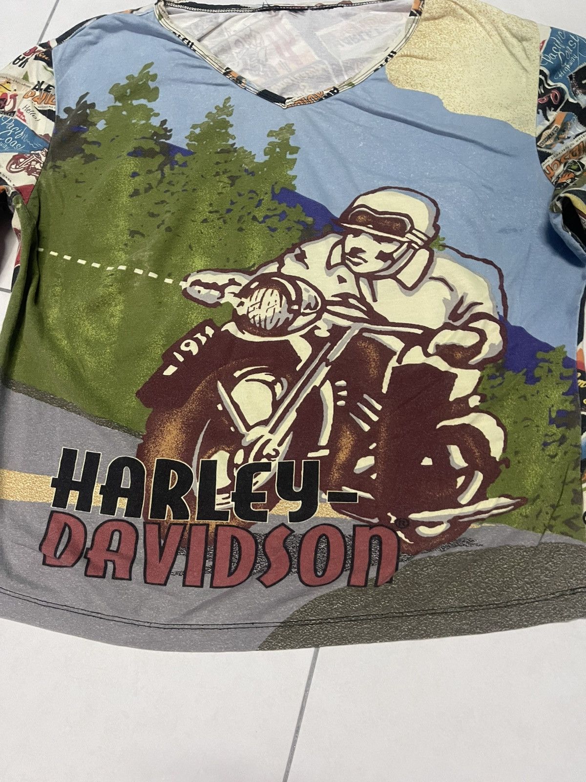 Harley Davidson × Vintage 🔥HOT🔥VINTAGE HARLEY DAVIDSON FULL PRINT VERY RARE Size M / US 6-8 / IT 42-44 - 3 Thumbnail
