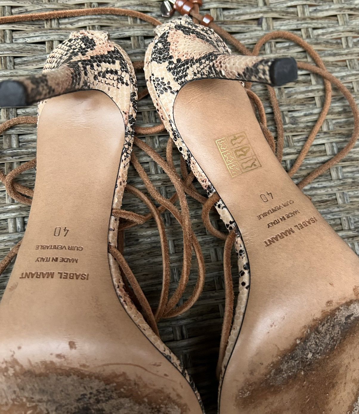 Isabel Marant Isabel Marant Adeia Snake Lace-Up Sandals Strappy Heels Size US 10 / IT 40 - 10 Thumbnail