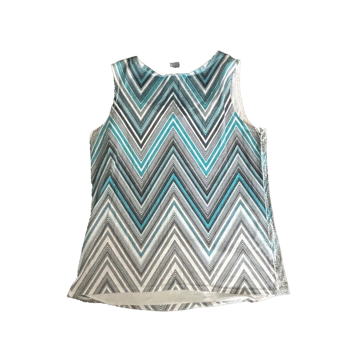 Laura Ashley ASHLEY STEWART White w/ Silver chiffon Round Neck Sleeveles Size XL / US 12-14 / IT 48-50 - 2 Thumbnail