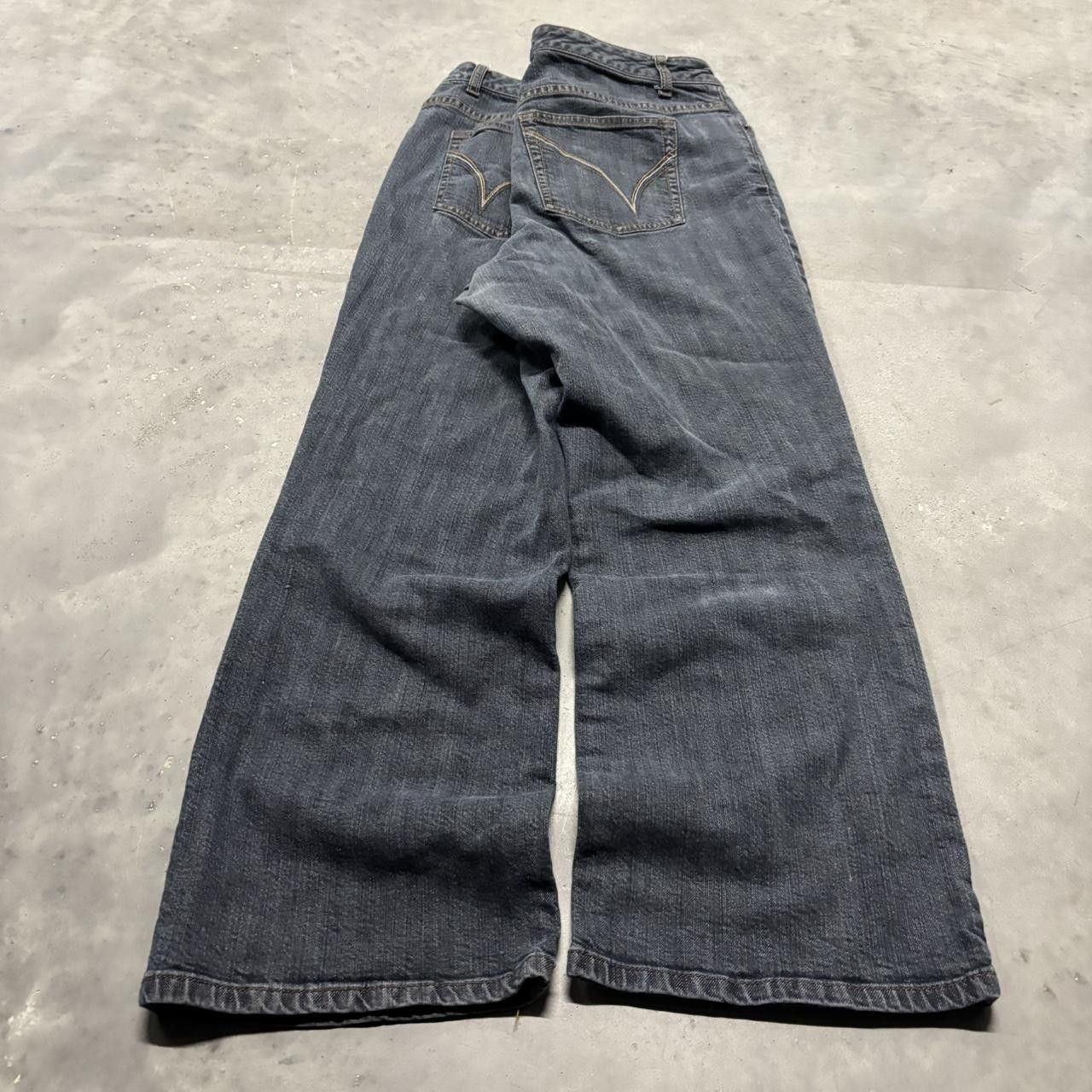 Japanese Brand × Vintage Crazy Vintage Y2K/2000s Grunge Dark Wash Denim Jeans! Size US 34 / EU 50 - 4 Thumbnail