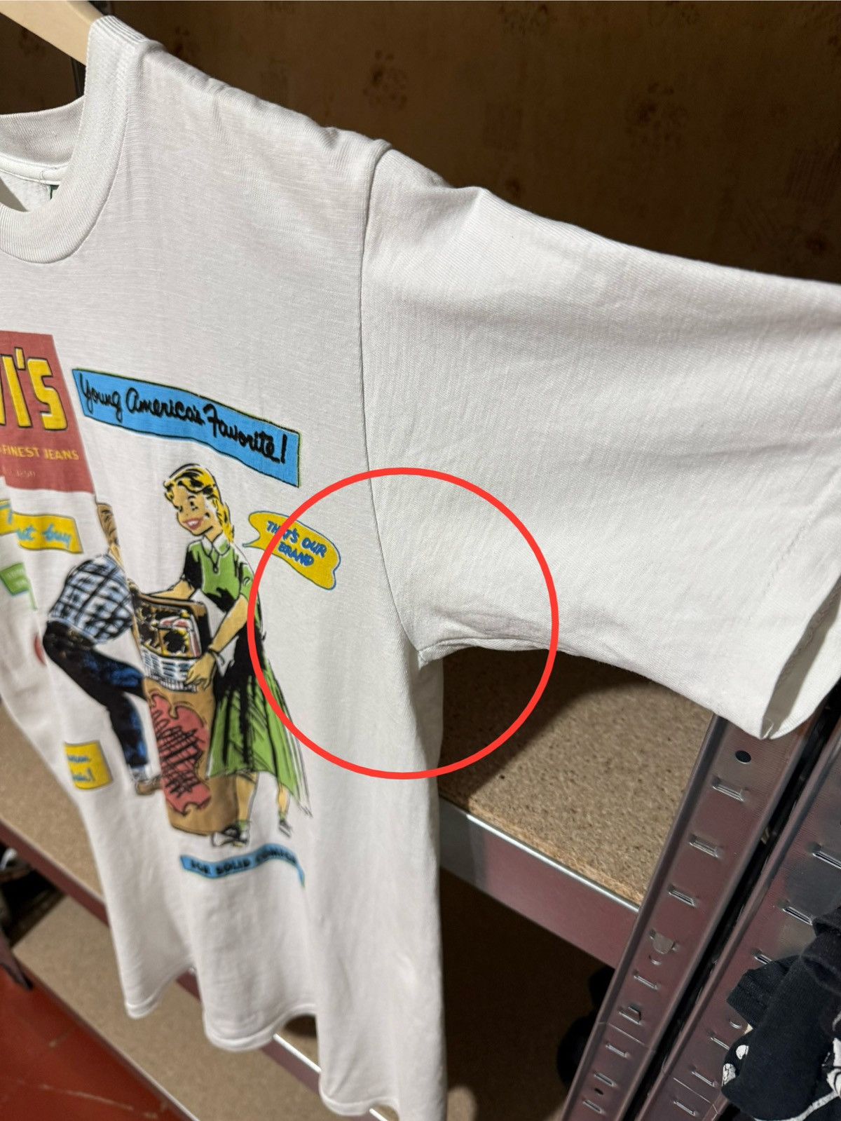 Levi's × Vintage Vintage Very Rare 90s Levi’s Young American Favorite T-shirt Size US S / EU 44-46 / 1 - 7 Thumbnail