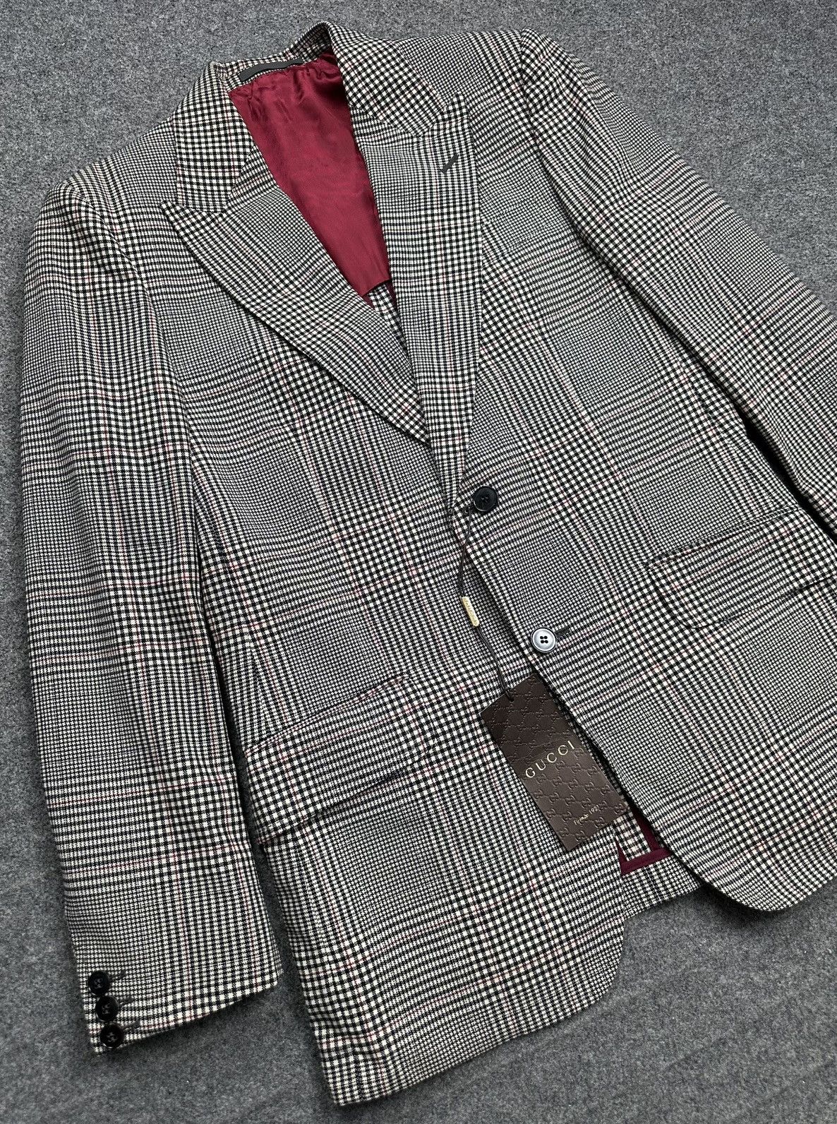 Gucci Gucci - Mohair Houndstooth Blazer Jacket - Peak Lapel Collar Size 48R - 2 Thumbnail