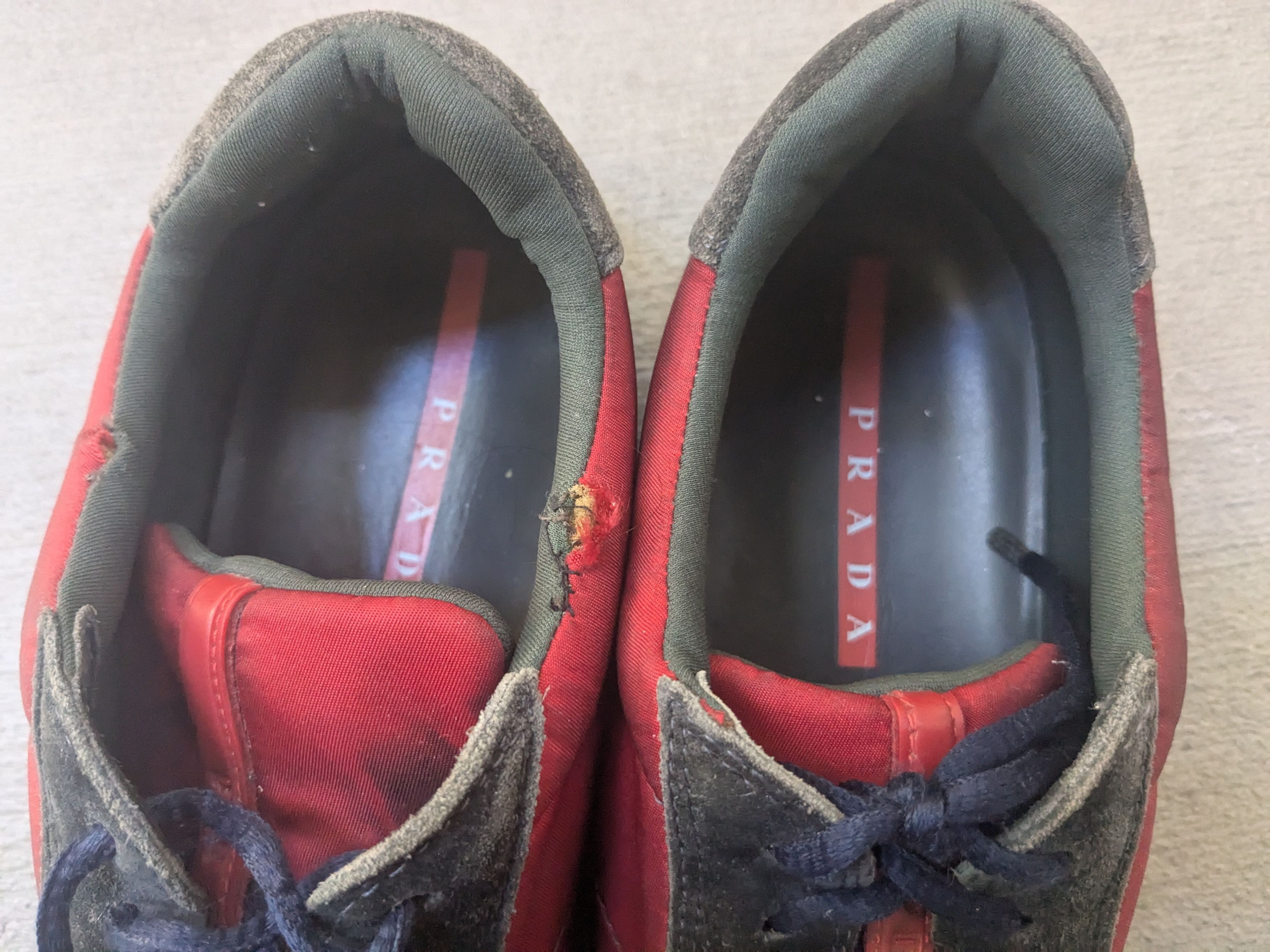 Prada Prada Sneakers Red Navy Blue Suede 10 Low Tops Y2K Red Size US 10 / EU 43 - 5 Thumbnail