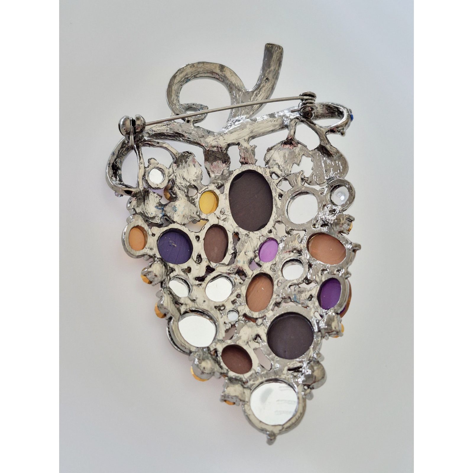 Other Large Grape Multi-color Rhinestone Brooch Size ONE SIZE - 4 Thumbnail