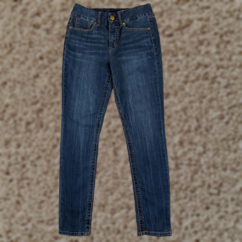 Vintage Seven7 Jeans Women 8 Blue Denim Tummyless High Rise Skinny Cotton Blend 28x28 Jeans Women 8 Blue Denim Skinny 28x28 Size 30" / US 8 / IT 44 - 1 Thumbnail