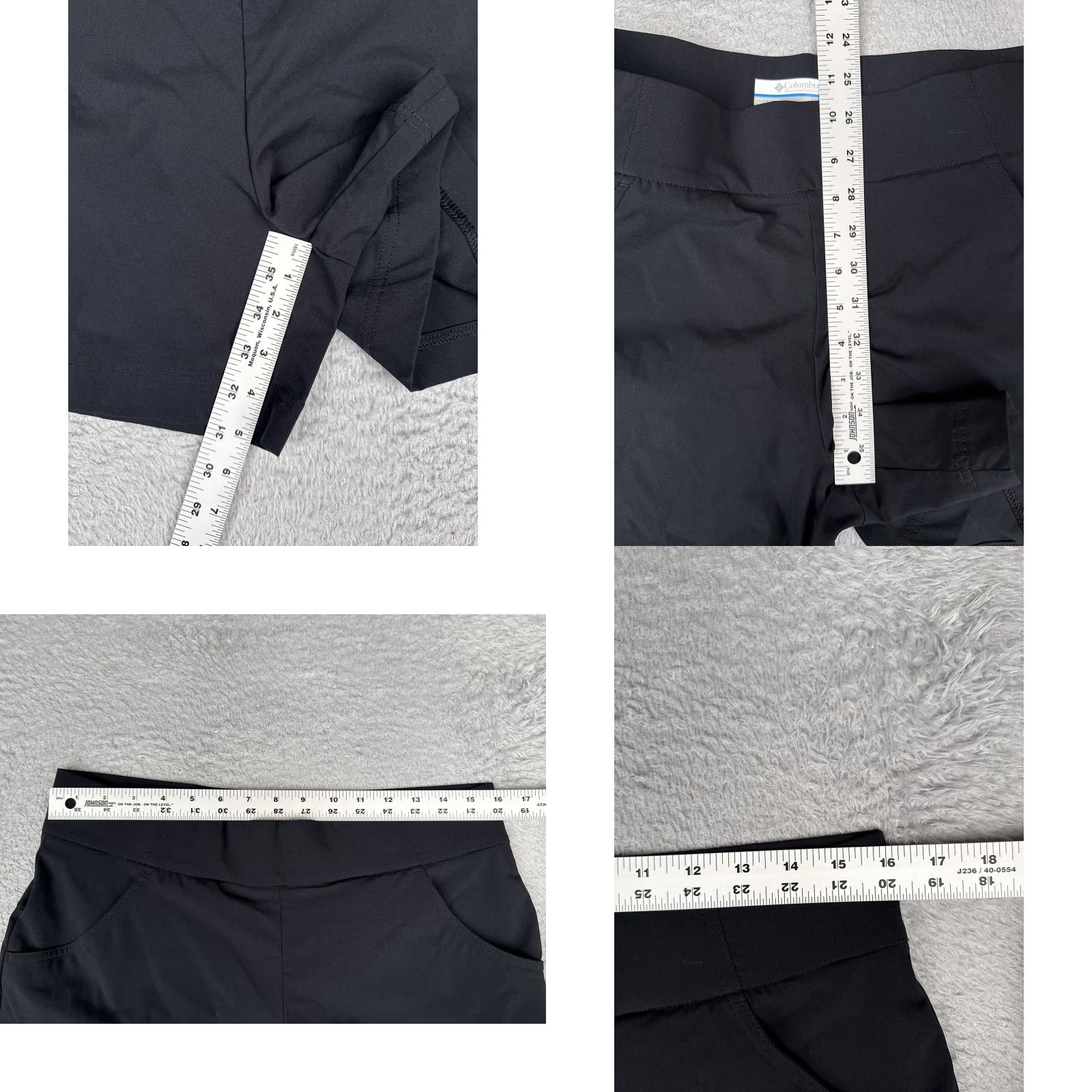 Vintage Columbia Shorts Womens Large Black Chino Pull On Stretch Hiking Walking Nylon Size 36" / US 14 / IT 50 - 8 Thumbnail