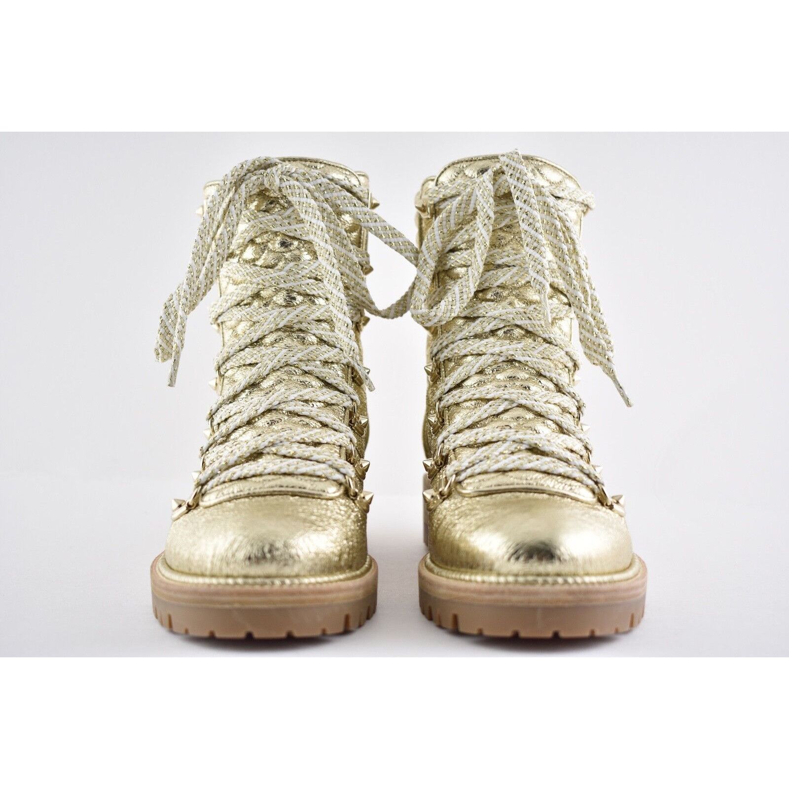 Christian Louboutin Christian Louboutin Mad Boot Platine Gold Flat Combat Lace Size US 5.5 / IT 35.5 - 6 Thumbnail