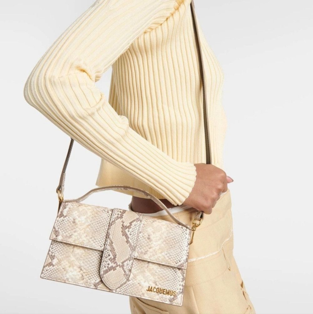 Jacquemus Jacquemus Le Grand Bambino Snake-Embossed Crossbody Bag Size ONE SIZE - 5 Thumbnail