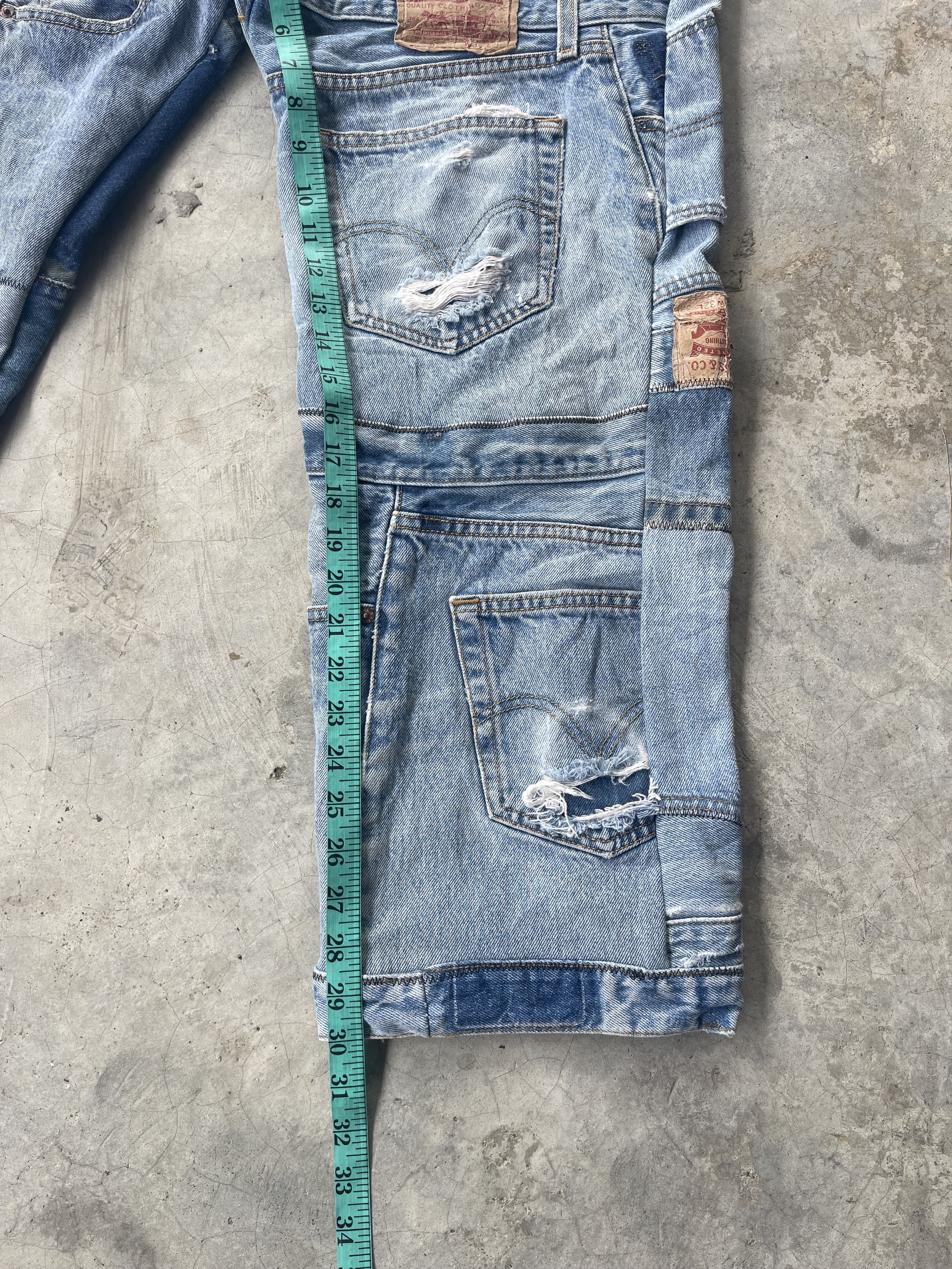 Levi's Vintage Clothing Vintage Levis 501 Reconstruct Patchwork Distressed Sz 42 Size US 42 / EU 58 - 13 Thumbnail