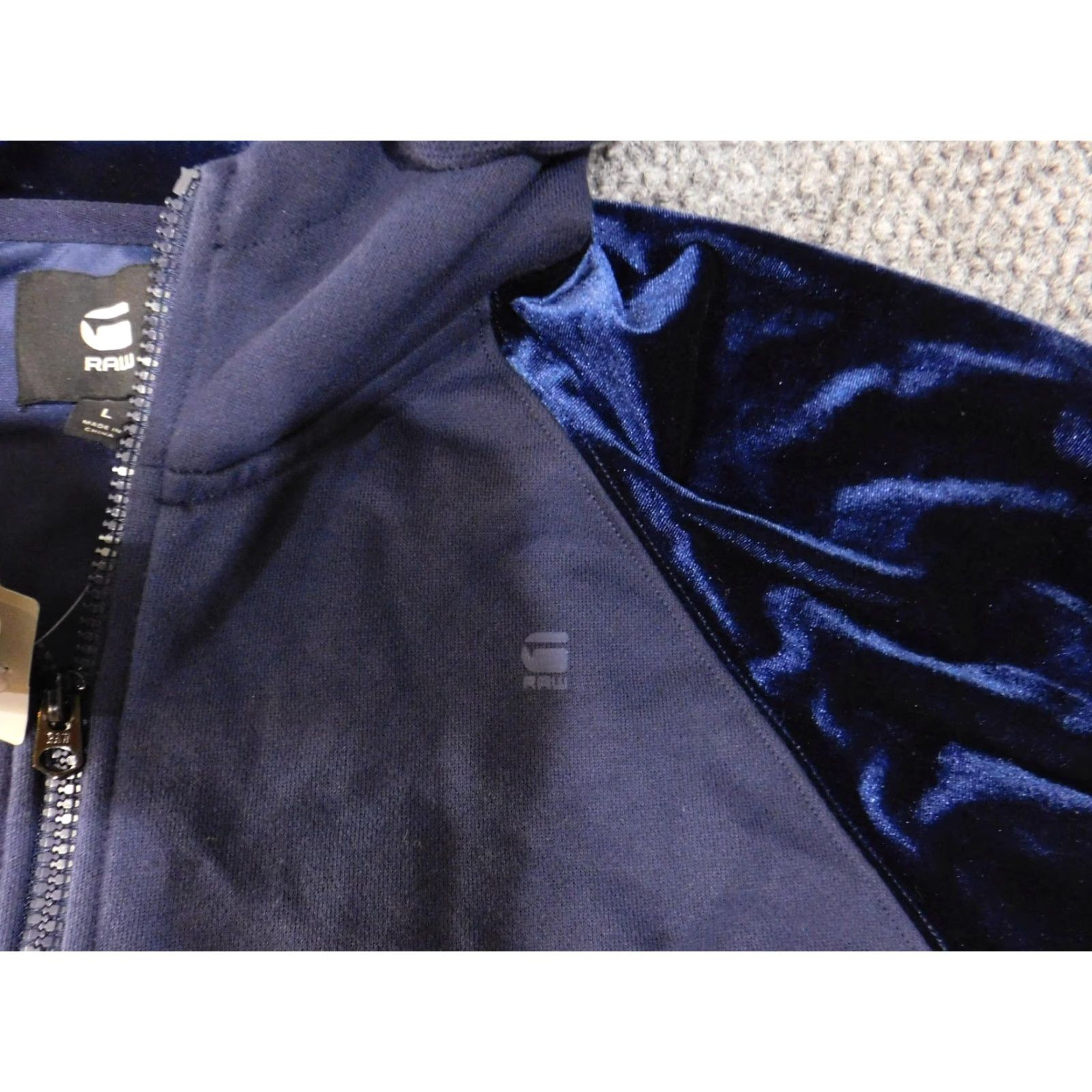 Vintage G-Star RAW Hoodie Womens Large Sarho Blue Kikko Zip Sweat Sherland Velvet Jacket Size L / US 10 / IT 46 - 5 Thumbnail