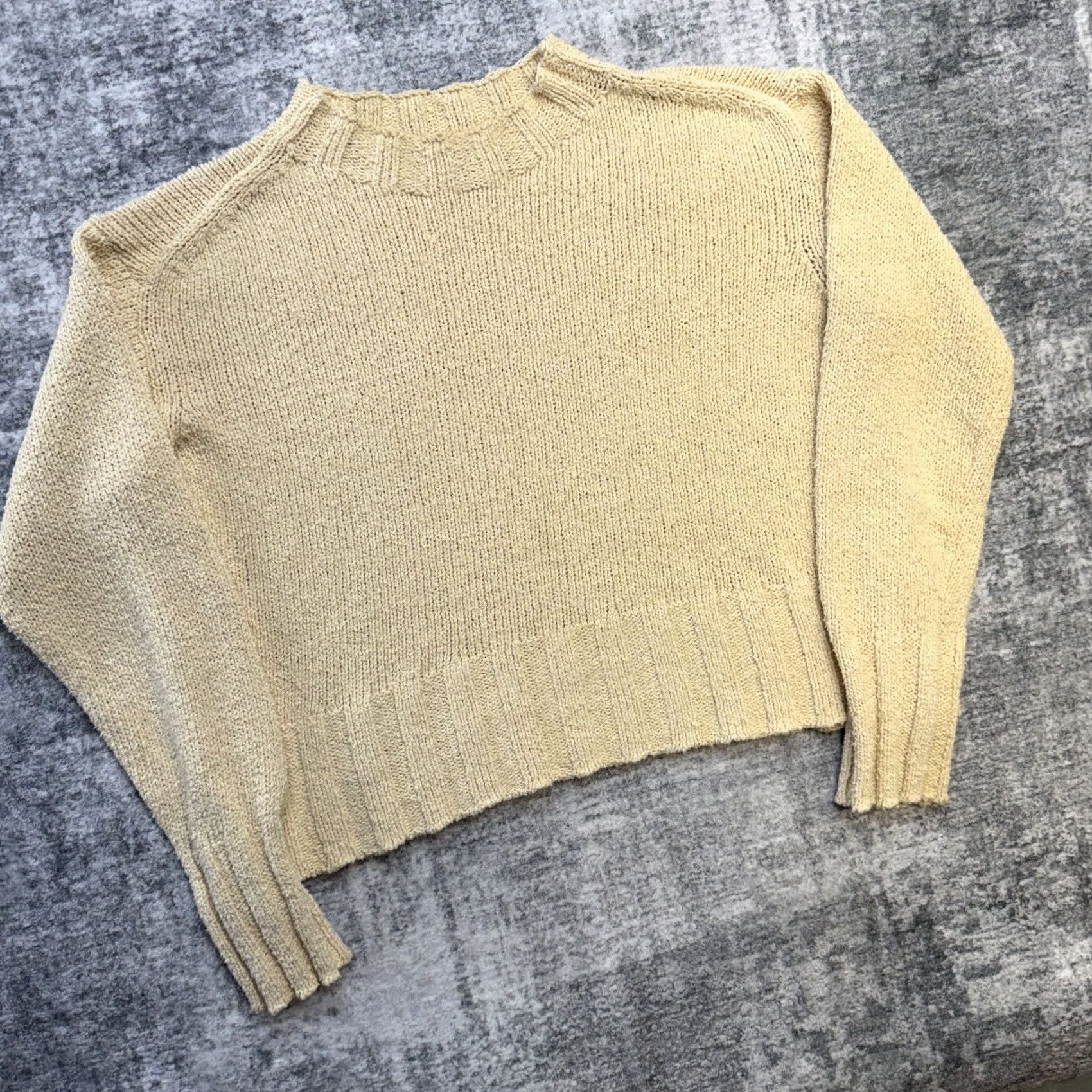 J.Crew J Crew Sweater Women Small Wheat Beige Relaxed Crewneck Lightweight Cotton Beach Size S / US 4 / IT 40 - 2 Thumbnail