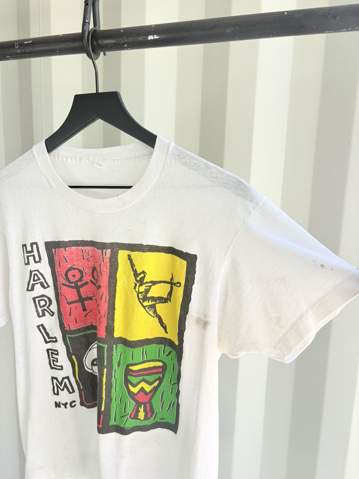 Vintage Vintage Harlem Shirt Faded Distressed Grunge Paper Thin Size US L / EU 52-54 / 3 - 3 Thumbnail