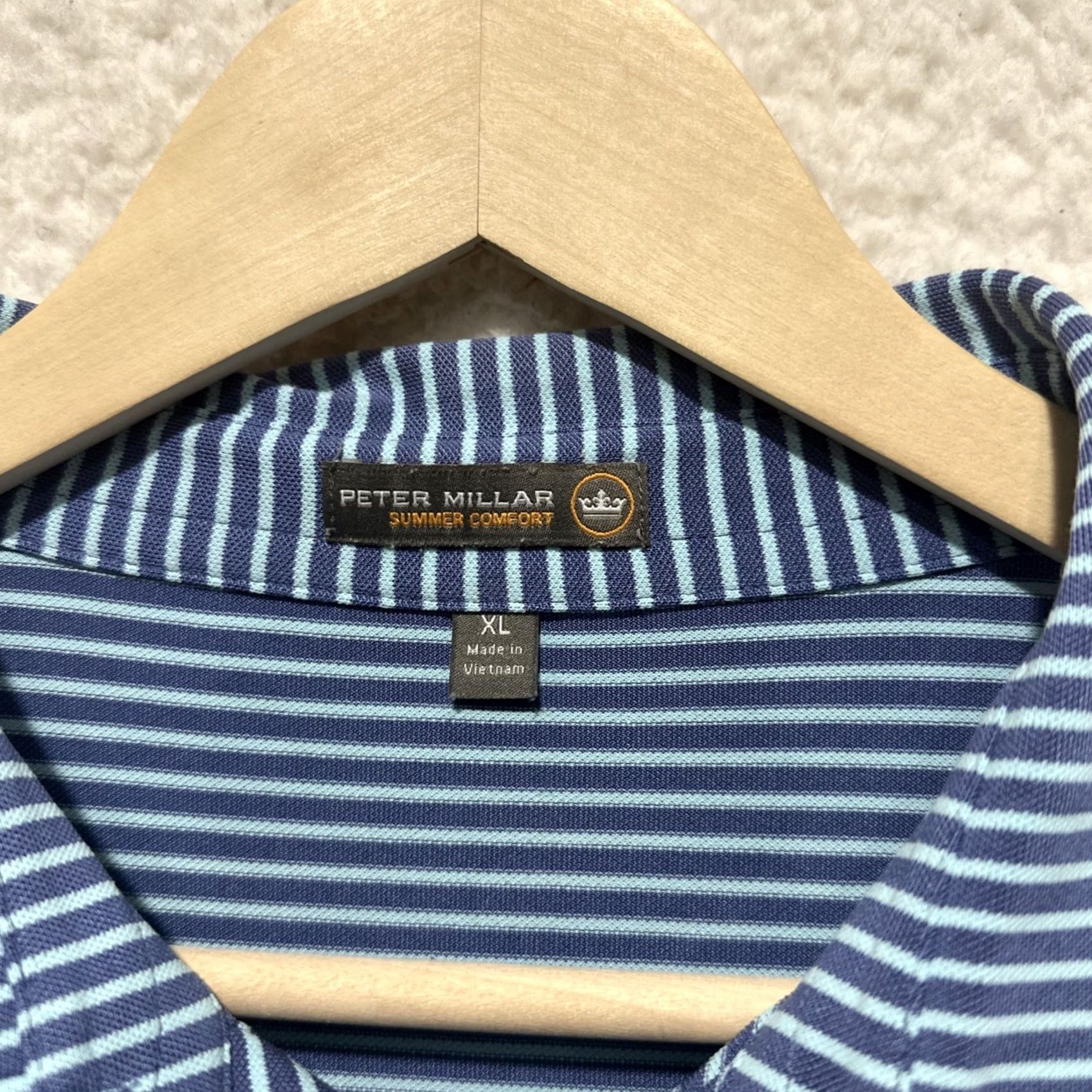 Peter Millar Peter Millar Summer Comfort Golf Polo Shirt Men's XL Embroidered IHG 1914 Blue Striped Polo Shirt Size US XL / EU 56 / 4 - 3 Thumbnail