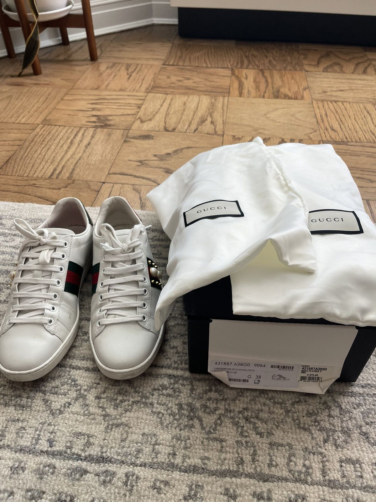 Gucci Gucci Ace Pearl Spike Sneakers Size US 8 / IT 38 - 6 Thumbnail