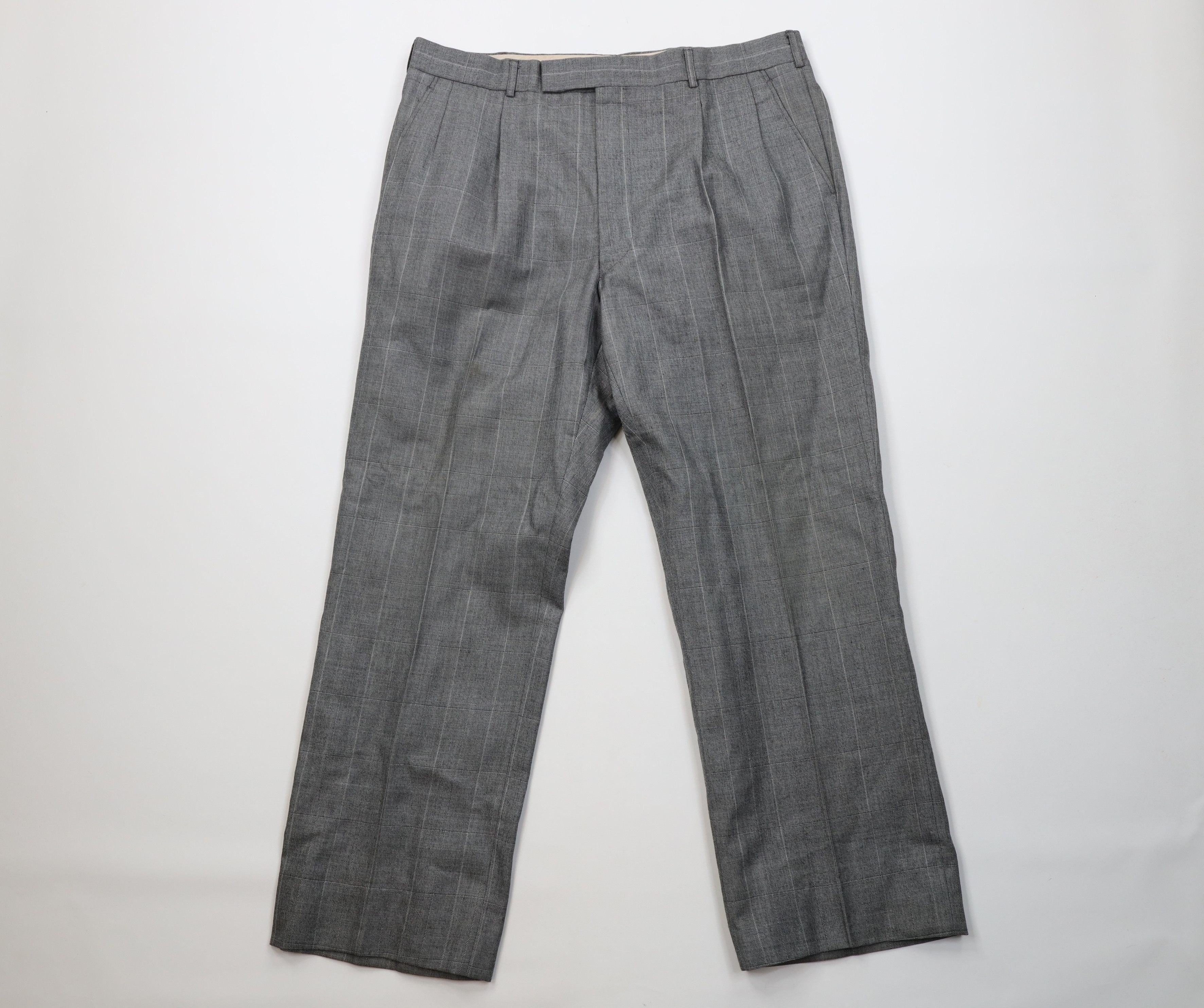 Vintage Vintage 70s Streetwear Flared Wide Leg Chino Pants Plaid USA Size US 36 / EU 52 - 1 Thumbnail