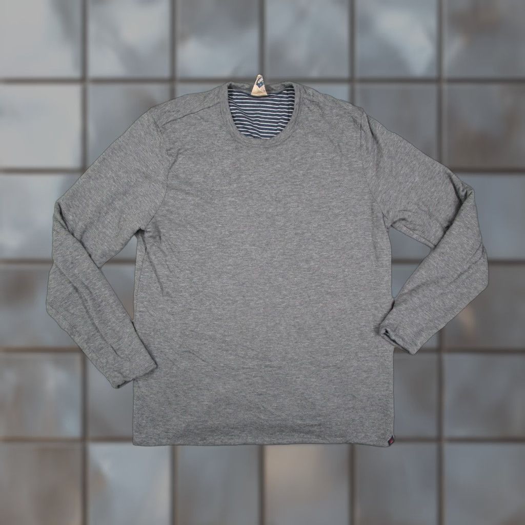Faherty Faherty Shirt Mens Large Gray Reversible Long Sleeve Crewneck Bohemian Stripe Knit T-Shirt Size US L / EU 52-54 / 3 - 1 Thumbnail
