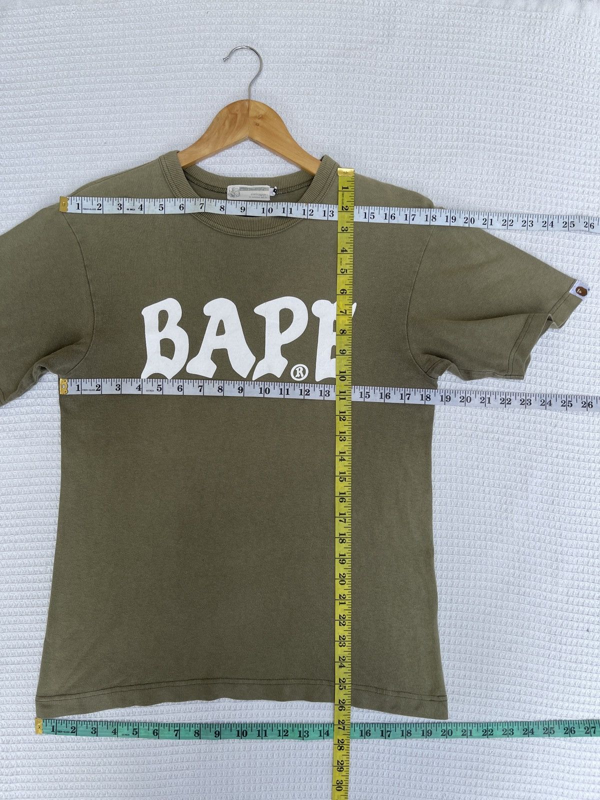 Bape Rare🔥Vintage Spellout Bape Army Green T-Shirt Size US S / EU 44-46 / 1 - 12 Thumbnail