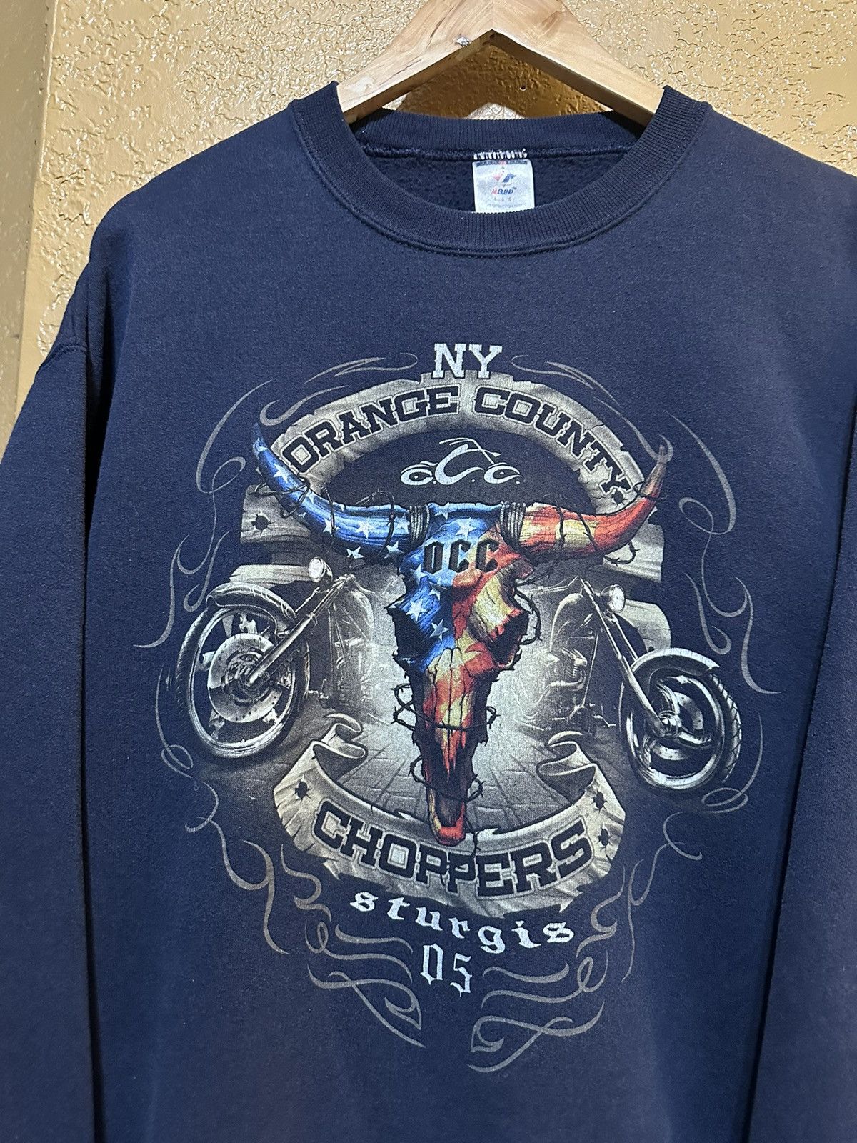 Harley Davidson × Vintage × West Coast Choppers Vintage Orange County Choppers NY Sturgis Sweatshirt Large Size US L / EU 52-54 / 3 - 2 Thumbnail