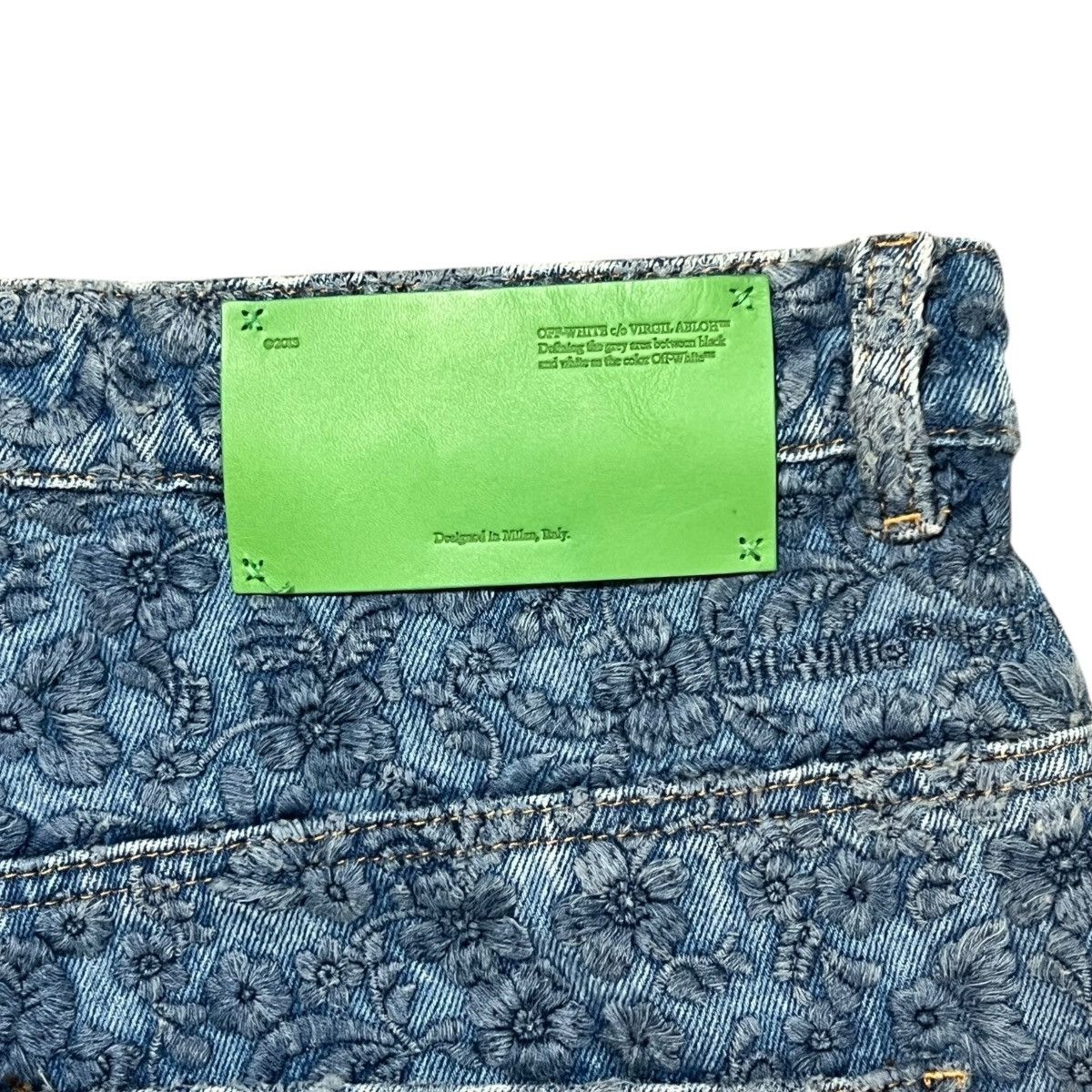 Off-White Off White 23SS Flower Embroidery Carpenter Flare Denim Blue Size US 34 / EU 50 - 11 Thumbnail