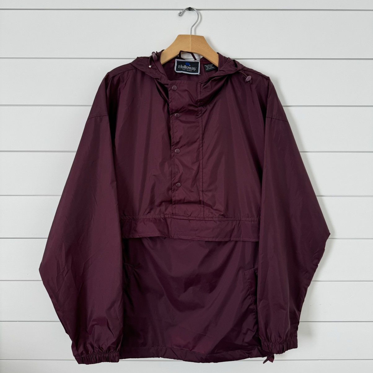 Holloway × Vintage VTG 90s Holloway Maroon 3/4 Zip Windbreaker Nylon Jacket | M Size US M / EU 48-50 / 2 - 1 Thumbnail