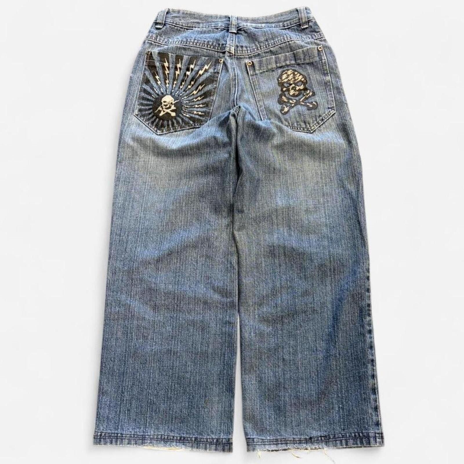 Vintage Y2K Skull Baggy Jeans Size US 30 / EU 46 - 2 Thumbnail