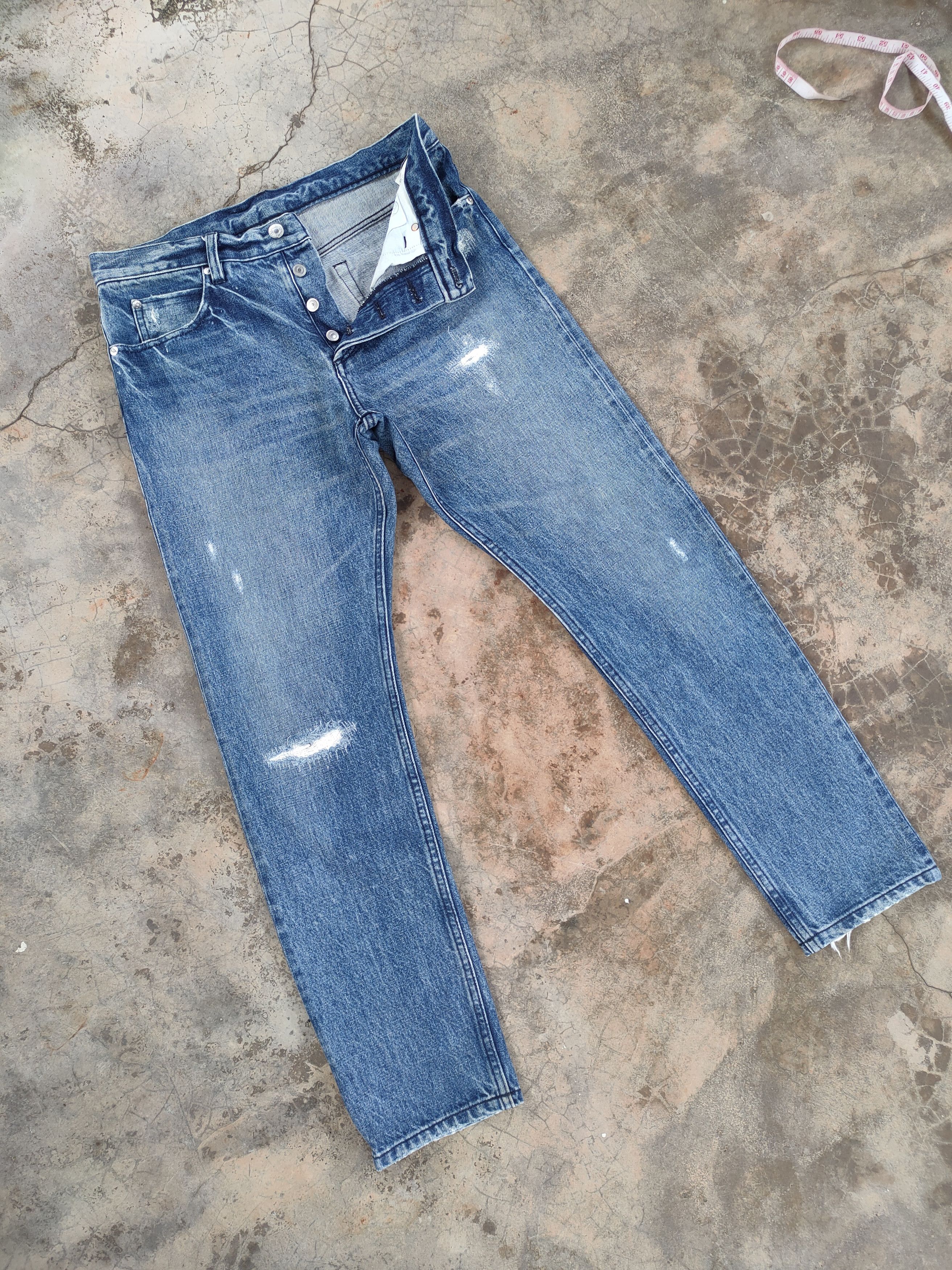 BEAUTY&YOUTH × Vintage VINTAGE JAPANESE SKINNY FADED DISTRESSED JEAN DENIM PANTS Size US 32 / EU 48 - 6 Thumbnail