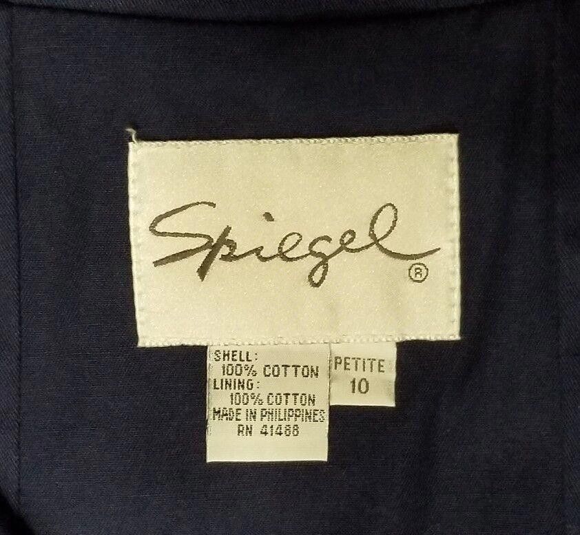 Siegelman Stable Speigel Trench Coat Womens size 10 Petite Navy Blue long Size L / US 10 / IT 46 - 3 Thumbnail
