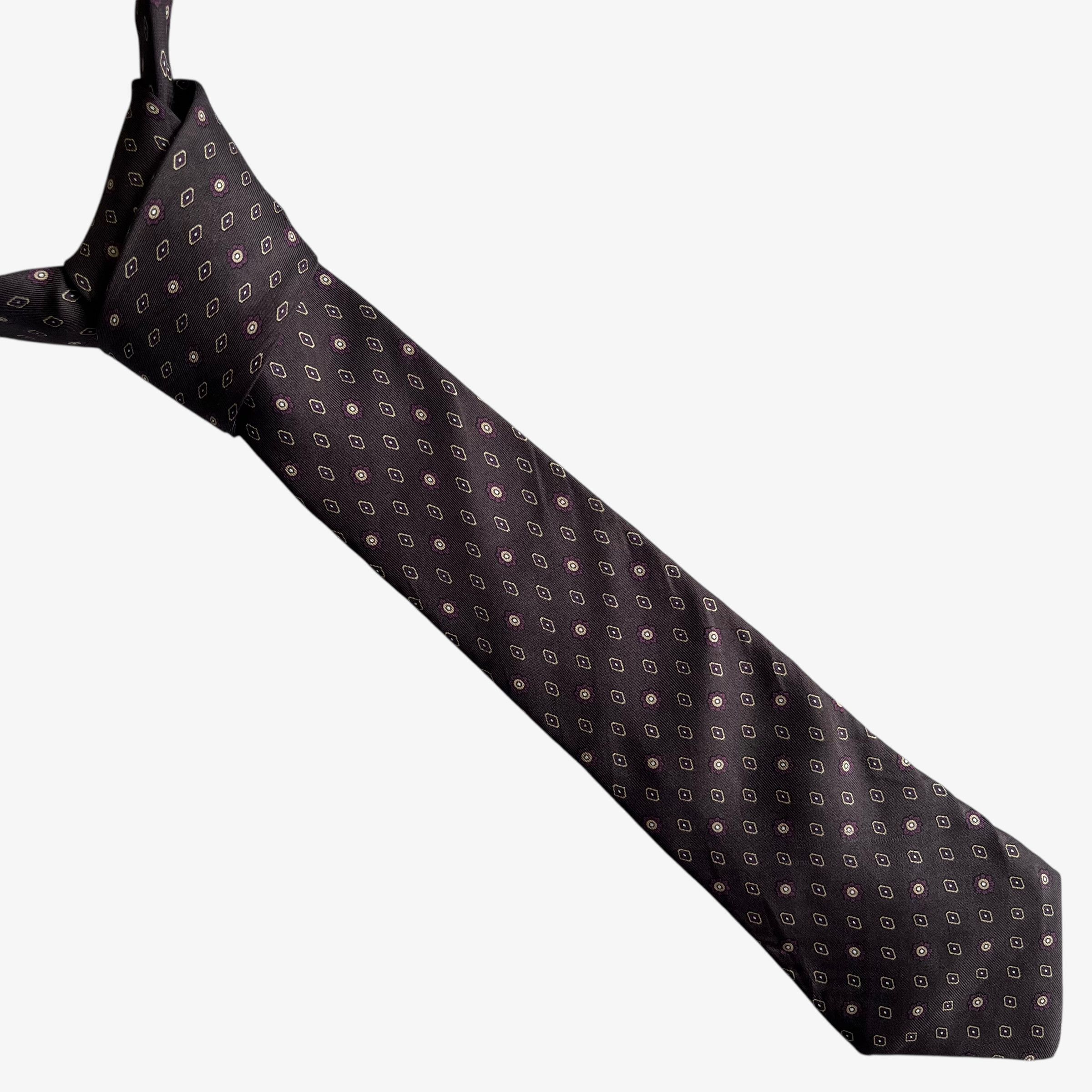 Oscar De La Renta Vintage 90s Oscar De La Renta Art Deco Print Silk Tie Size ONE SIZE - 1 Thumbnail