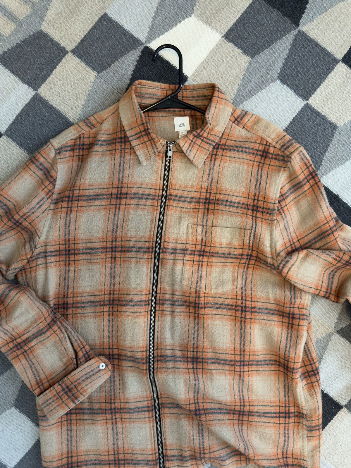 River Island Plaid zip overshirt Size US XL / EU 56 / 4 - 1 Thumbnail