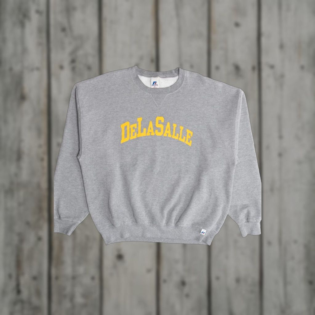 Russell Athletic VINTAGE DeLaSalle High School Sweatshirt Russell Athletic X-Large Grey Cotton / Polyester Long Sleeve 2000s Mens Women Boys Girls Size US XL / EU 56 / 4 - 1 Thumbnail