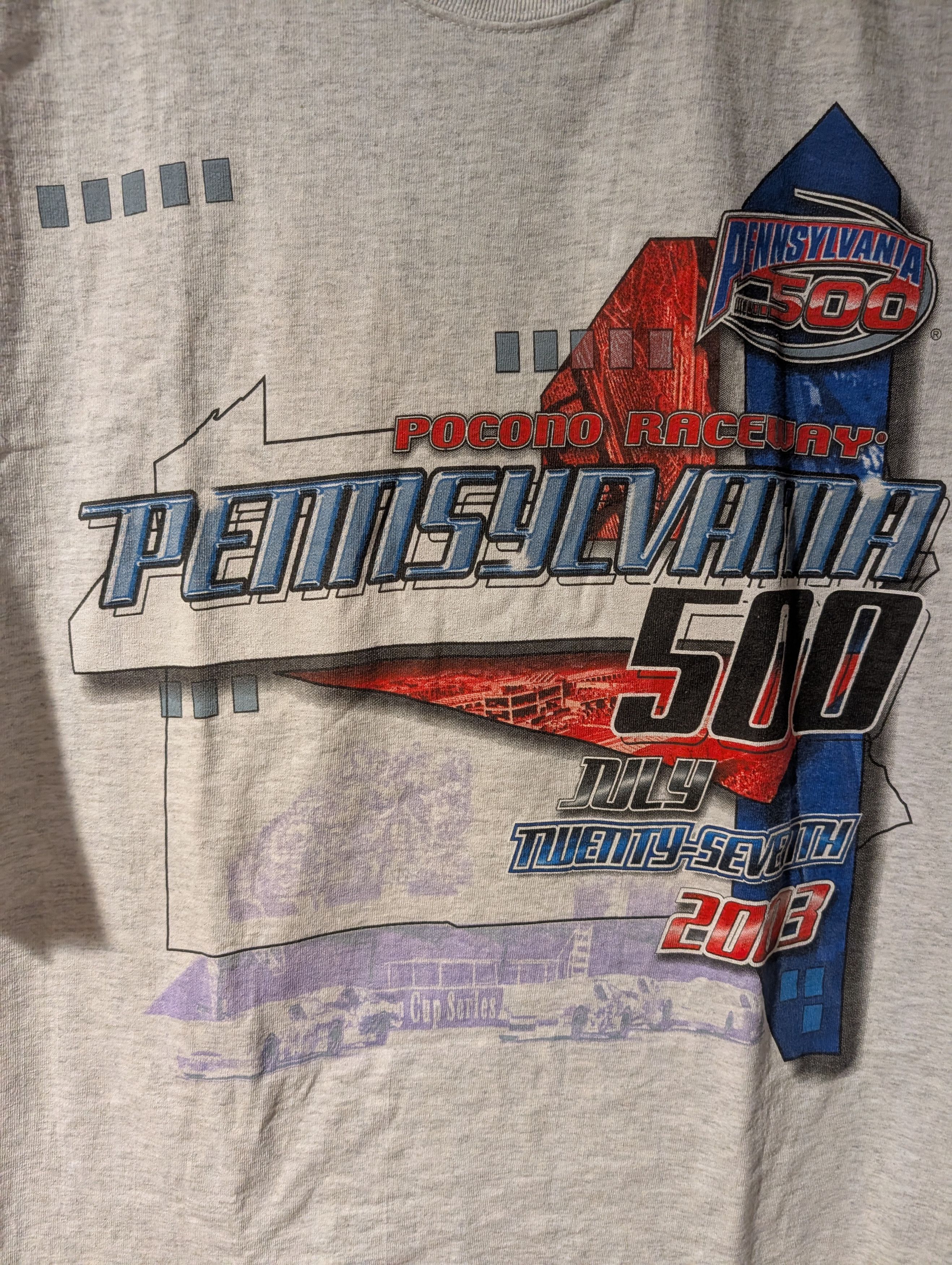 NASCAR Vintage 2003 Pennsylvania 500 Pocono Raceway NASCAR T-Shirt Size US XL / EU 56 / 4 - 4 Thumbnail