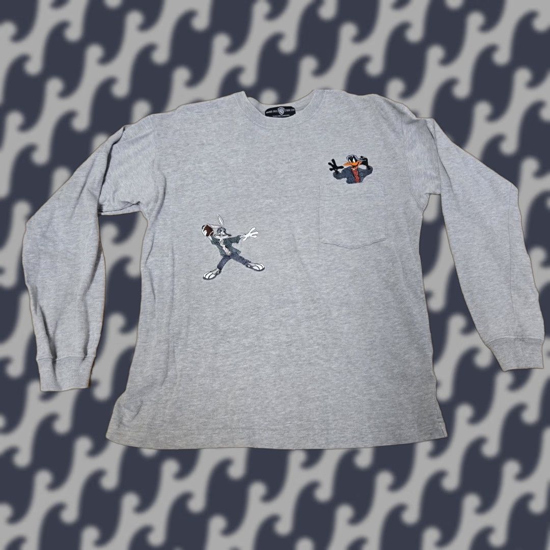 Vintage VINTAGE Warner Bros Shirt Mens Small Gray Bugs Bunny Daffy Duck Long Sleeve 90s Size US S / EU 44-46 / 1 - 1 Thumbnail