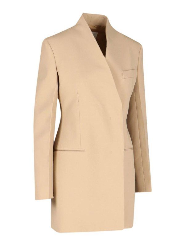 Salvatore Ferragamo o1y0326 Blazer in Beige Size S / US 4 / IT 40 - 2 Thumbnail