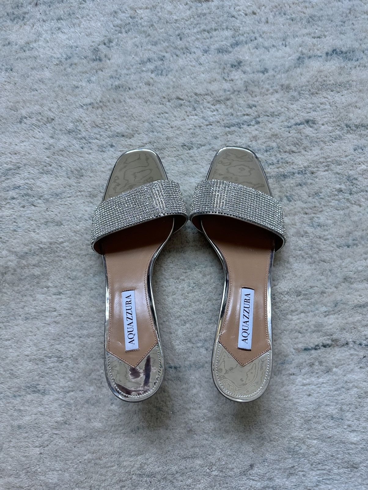 Aquazzura READ NEW Aquazzura Wonderland Crystal Embellished Heels Size US 9 / IT 39 - 4 Thumbnail