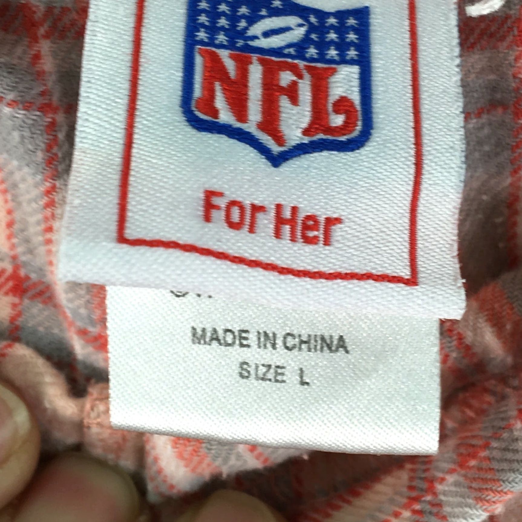 NFL VINTAGE NFL Team Apparel Girls Pink Pajama Pants Large Plaids & Checks Casual Womens Size 36" / US 14 / IT 50 - 5 Thumbnail
