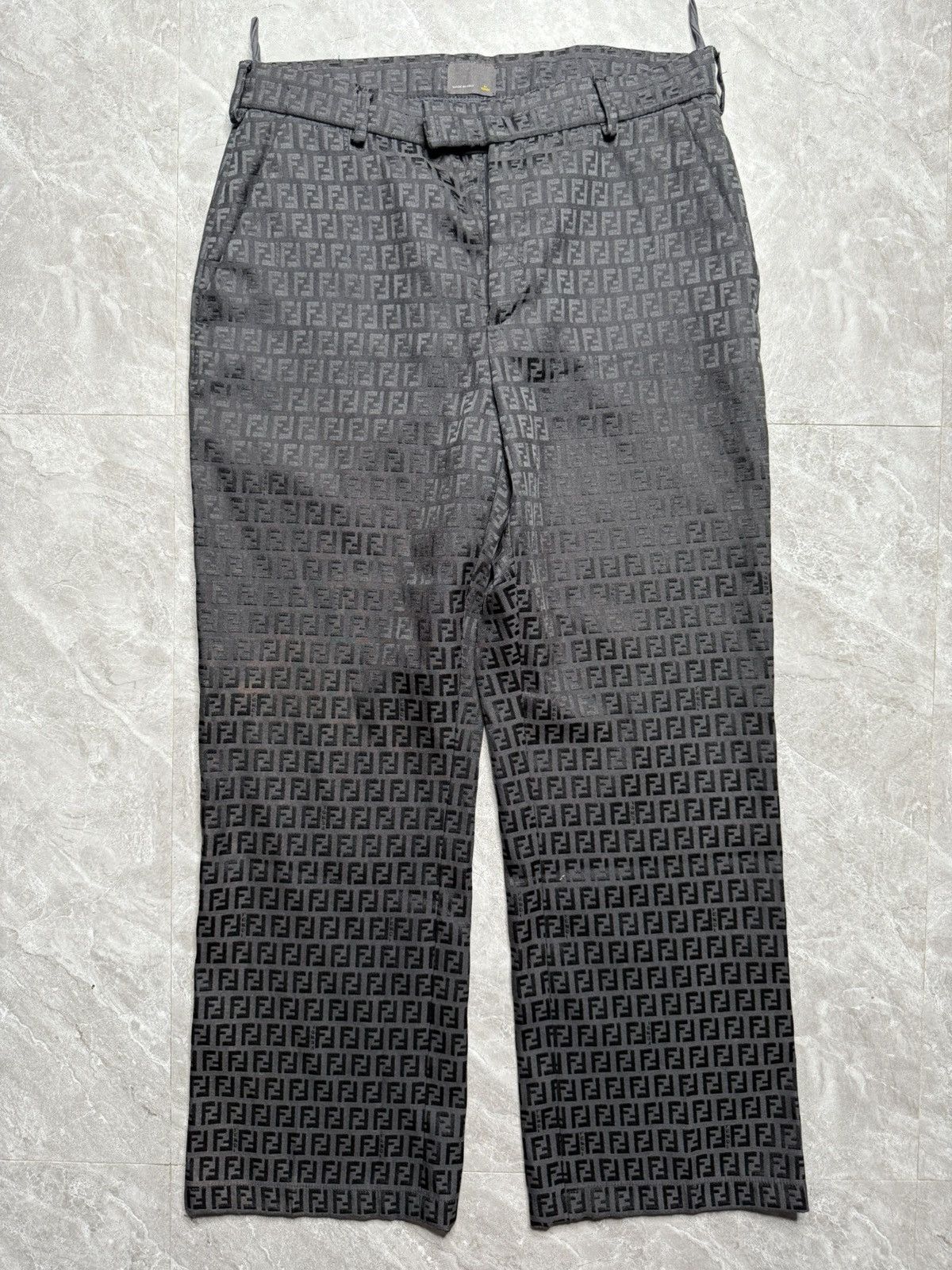 Fendi Fendi Black Monogram Pants (Unisex) Size US 28 / EU 44 - 1 Thumbnail