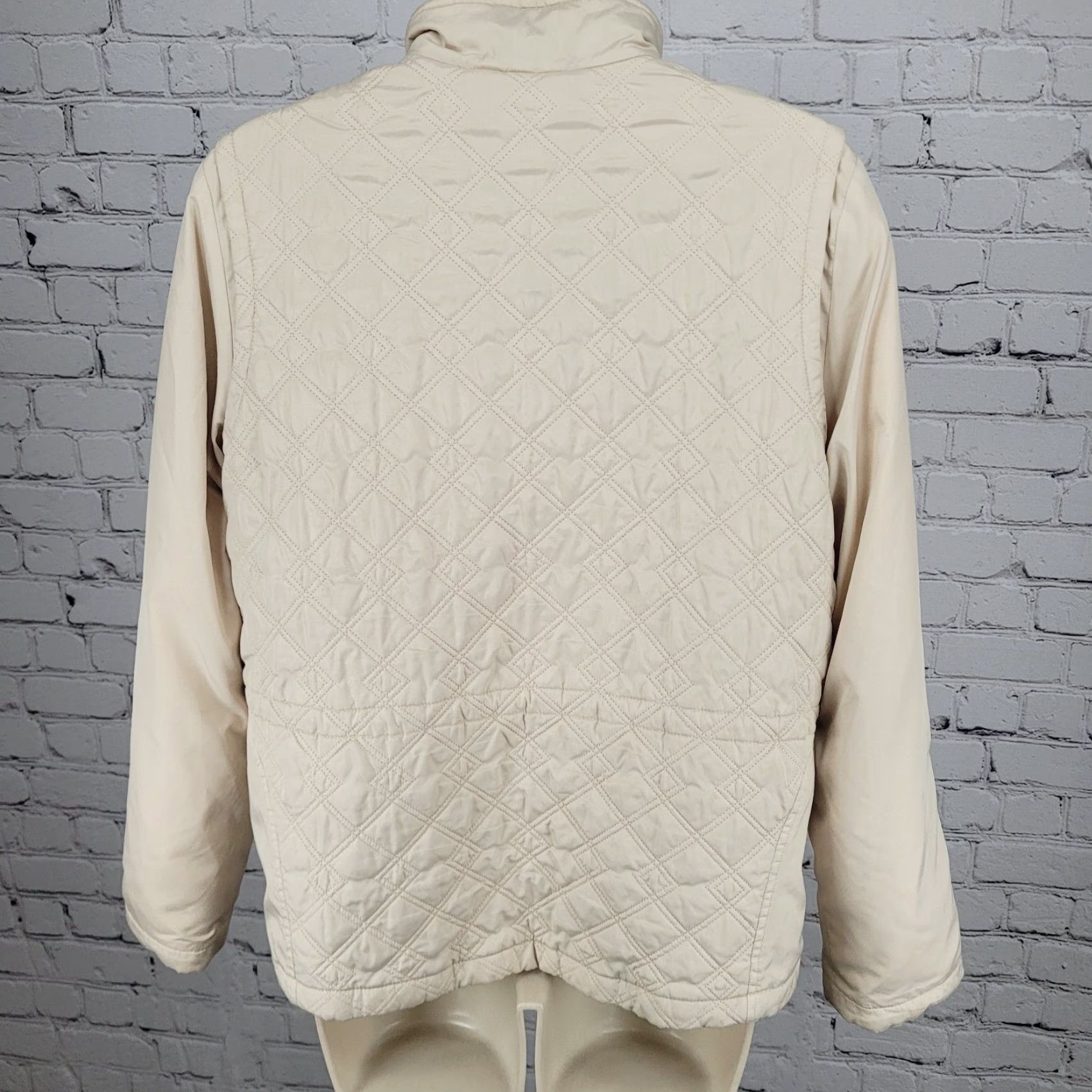 Lyle & Scott Lyle & Scott Jacket Small Beige Duck Down Insulated Quilted Full Zip Size S / US 4 / IT 40 - 2 Thumbnail