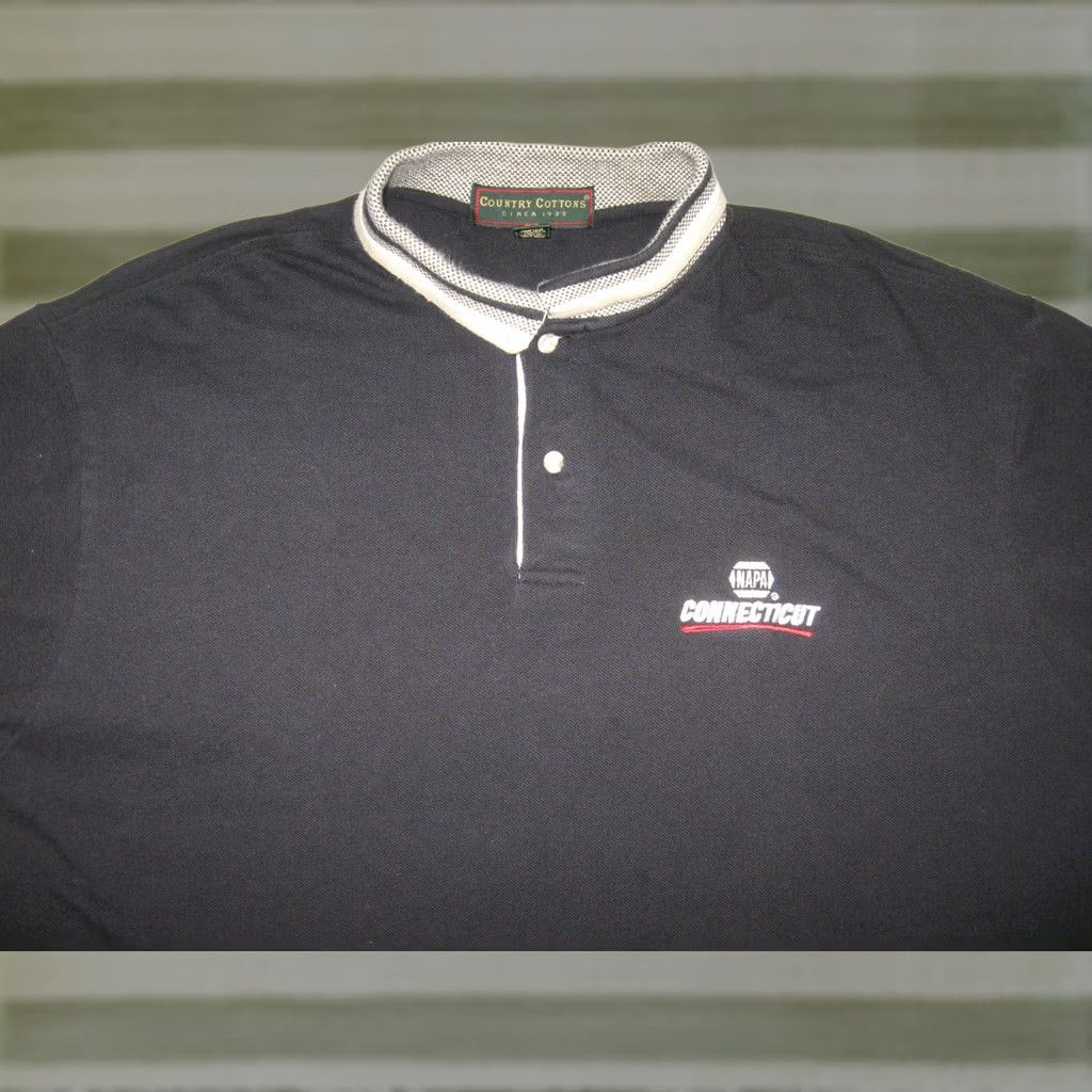 Vintage VINTAGE Country Cottons Polo Shirt Men XL Black Cars Golf Casual Connecticut Napa Auto Parts Size US XL / EU 56 / 4 - 1 Thumbnail