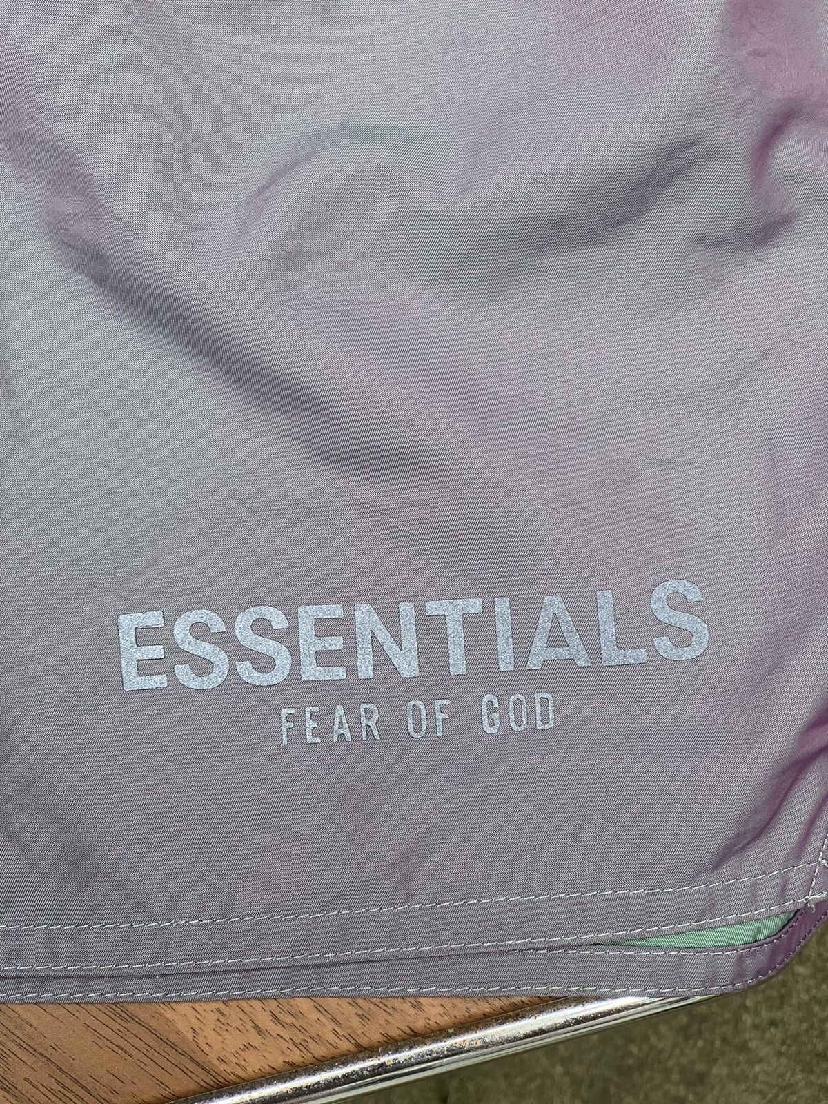 Vintage Fear of God Essentials Iridescent Nylon Running Short Size US 33 - 3 Thumbnail