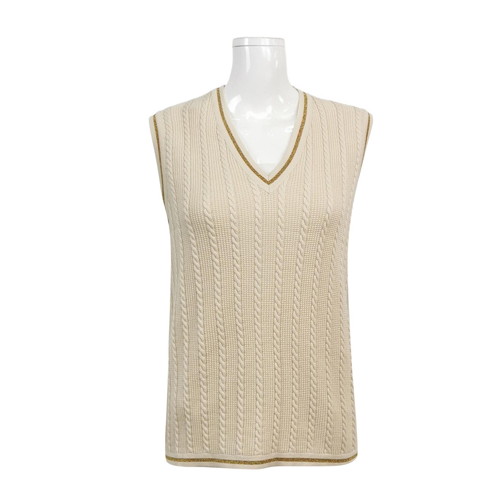Gucci Gucci V-Neck Cable Knit Vest Size S Size US S / EU 44-46 / 1 - 1 Thumbnail