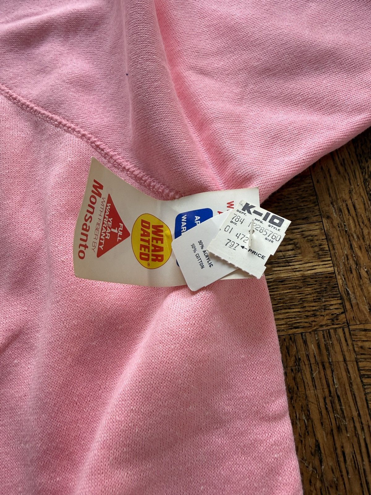 Vintage Vintage 80s Pink Raglan Crewneck Sweatshirt NOS Size US XL / EU 56 / 4 - 3 Thumbnail