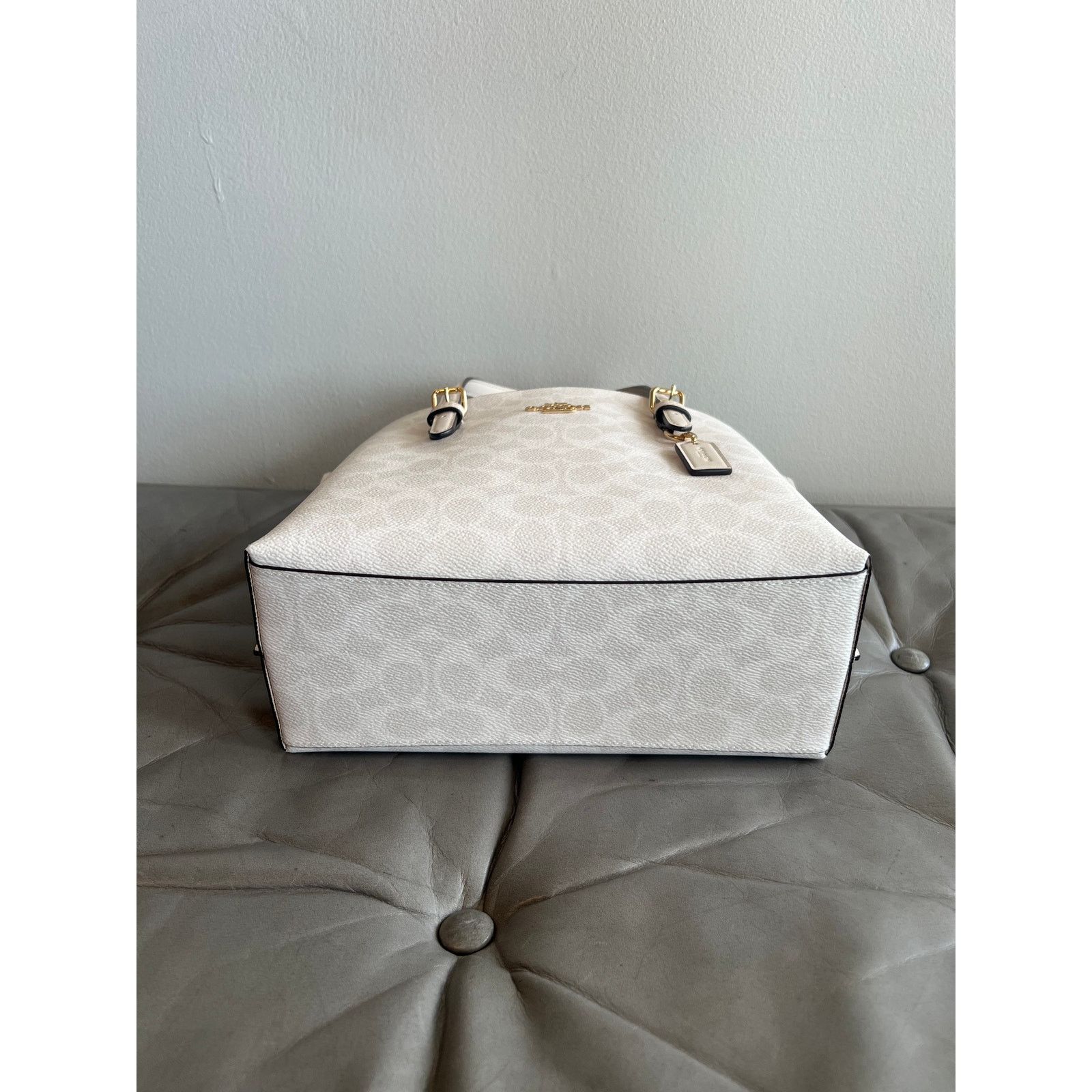Coach Coach CV965 Mollie Tote Bag 25 In Signature Canvas IN Chalk Size ONE SIZE - 5 Thumbnail
