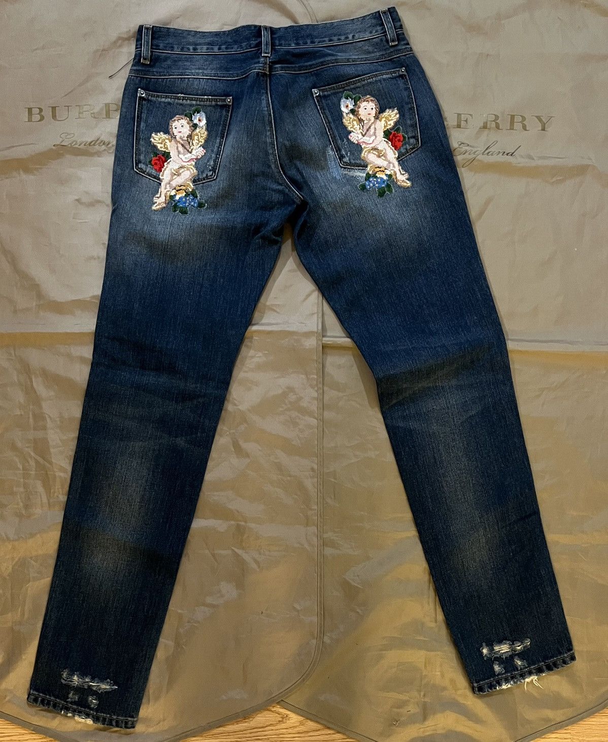 Dolce & Gabbana Dolce & Gabbana Navy Blue Angel Applique Ripped size 50 Size US 34 / EU 50 - 1 Thumbnail
