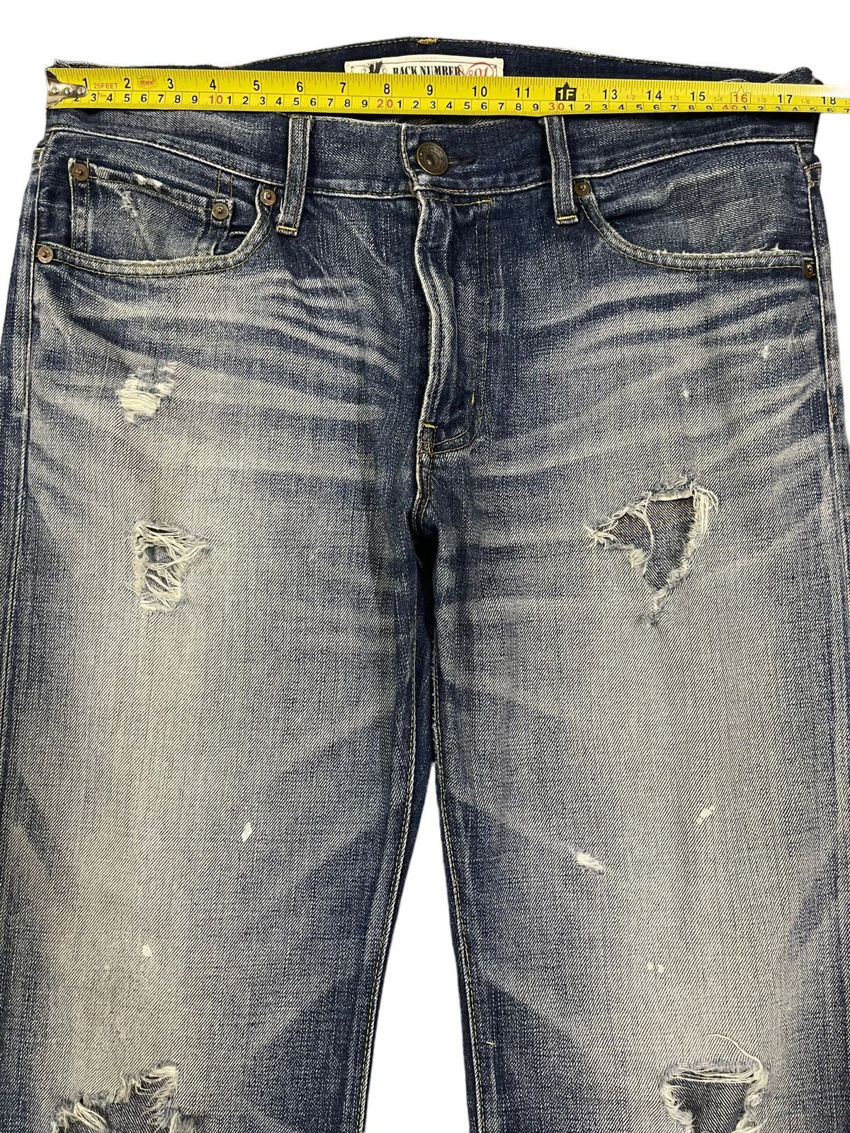 Sugar Cane Vintage Japanese Brand Blue Wash Distressed Baggy Jeans Size US 35 - 8 Thumbnail