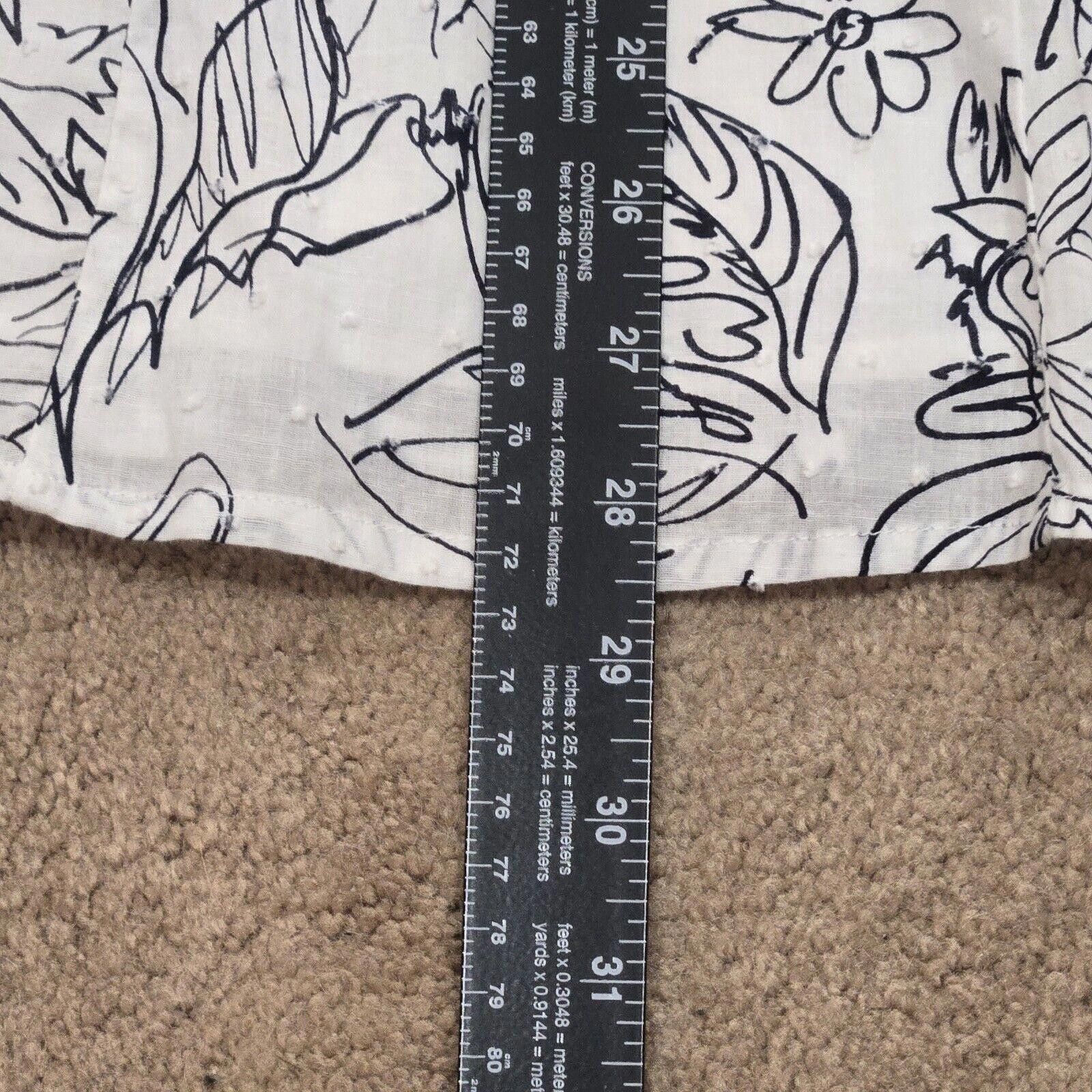 Designer CJ Banks Black & White Floral Print Flared Midi Skirt 18W Size 40" / US 18 - 11 Thumbnail