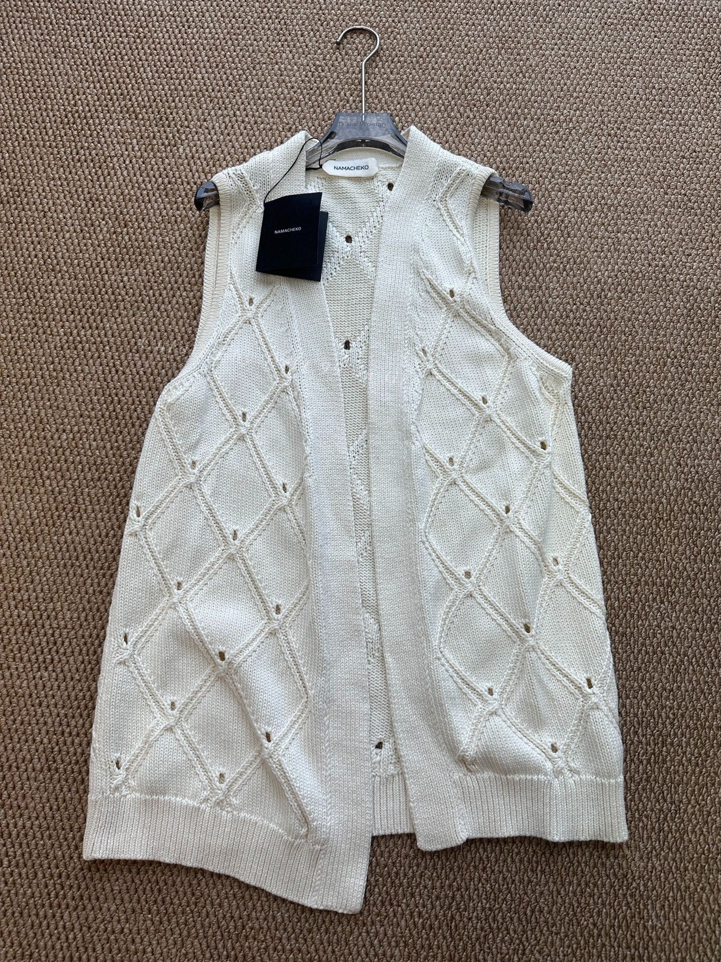 Namacheko Namacheko Beige Diamond Knit Vest Size US XS / EU 42 / 0 - 1 Thumbnail